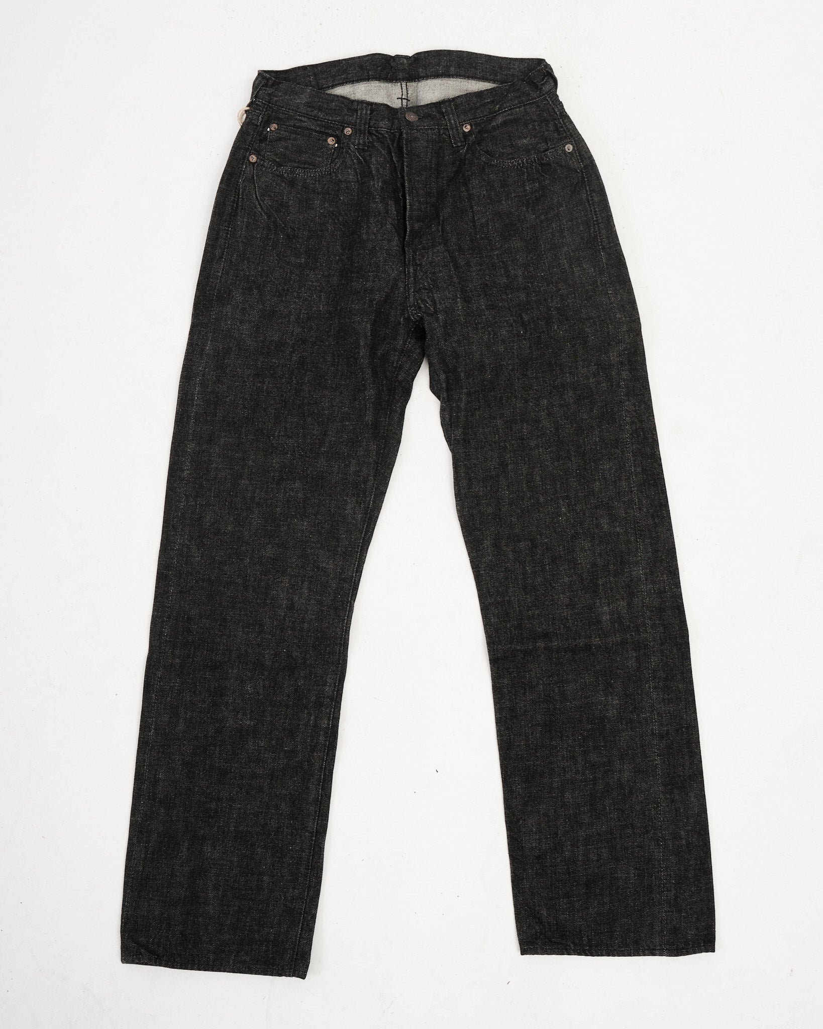 FULL COUNT 0105BKブラックデニム W34 L34 0105BK Wide Black Selvedge Denim by Full Count - Meadow