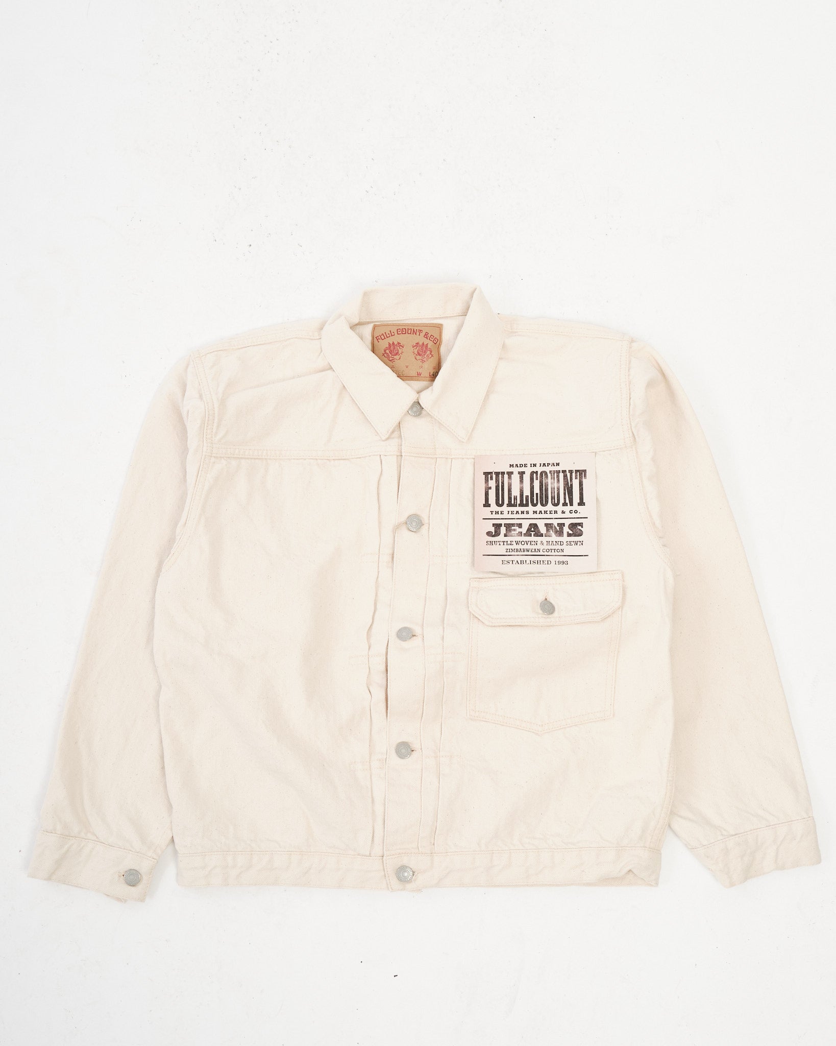 2107EC Type 1 Ecru Denim Jacket by Full Count - Meadow