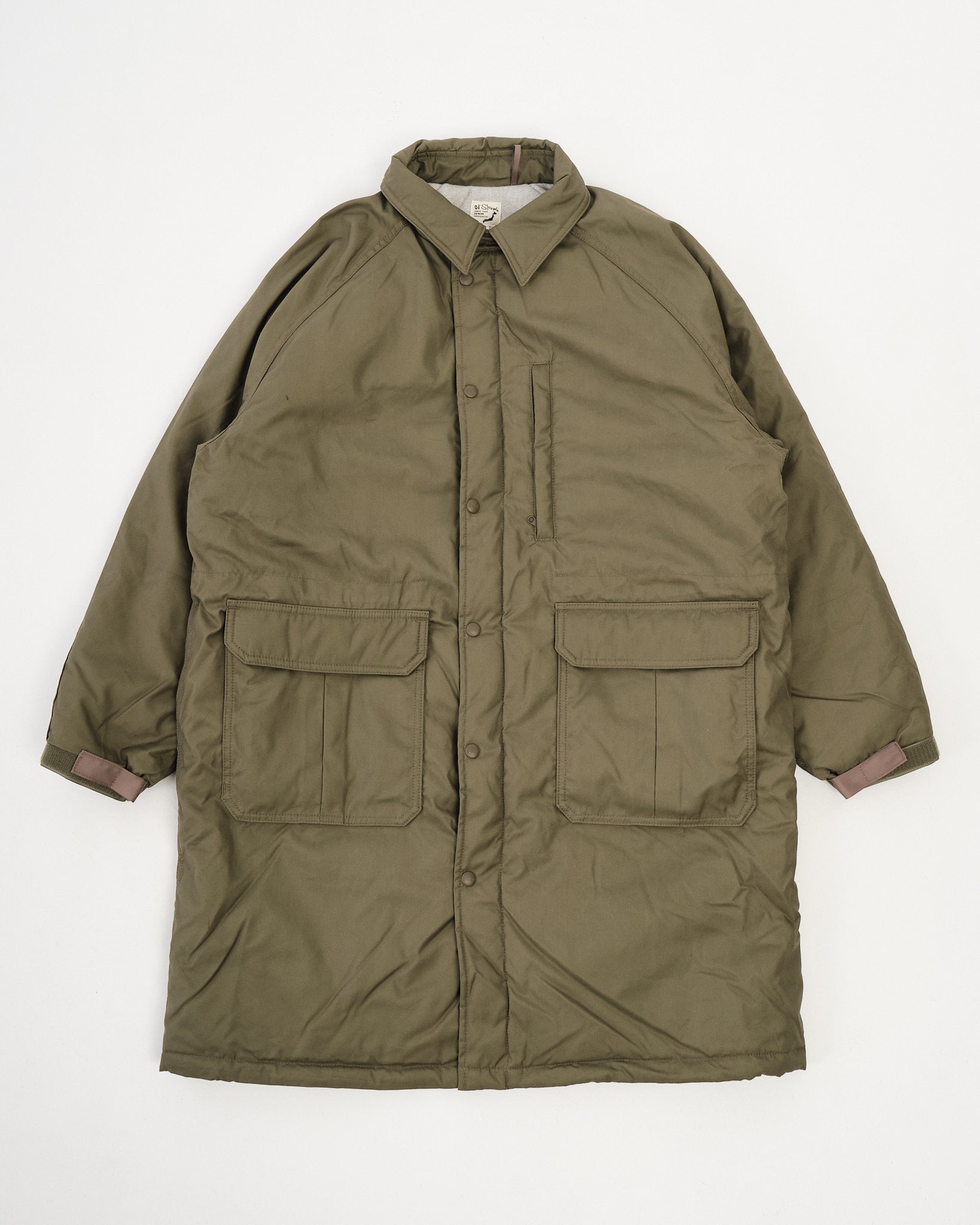 Cotton Nylon Padding Active Coat Army Green by orSlow - Meadow