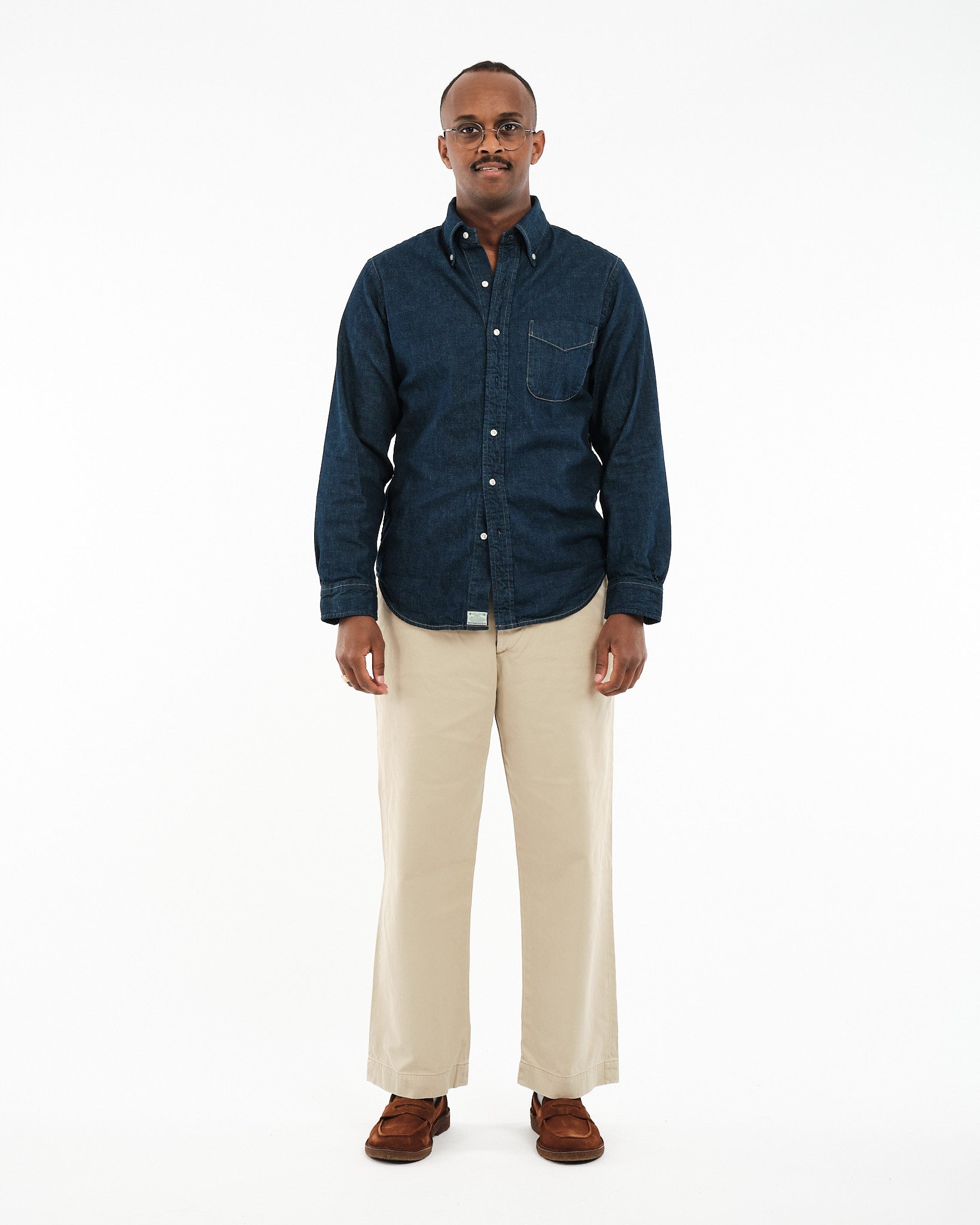 Denim Button Down Shirt One Wash by orSlow - Meadow