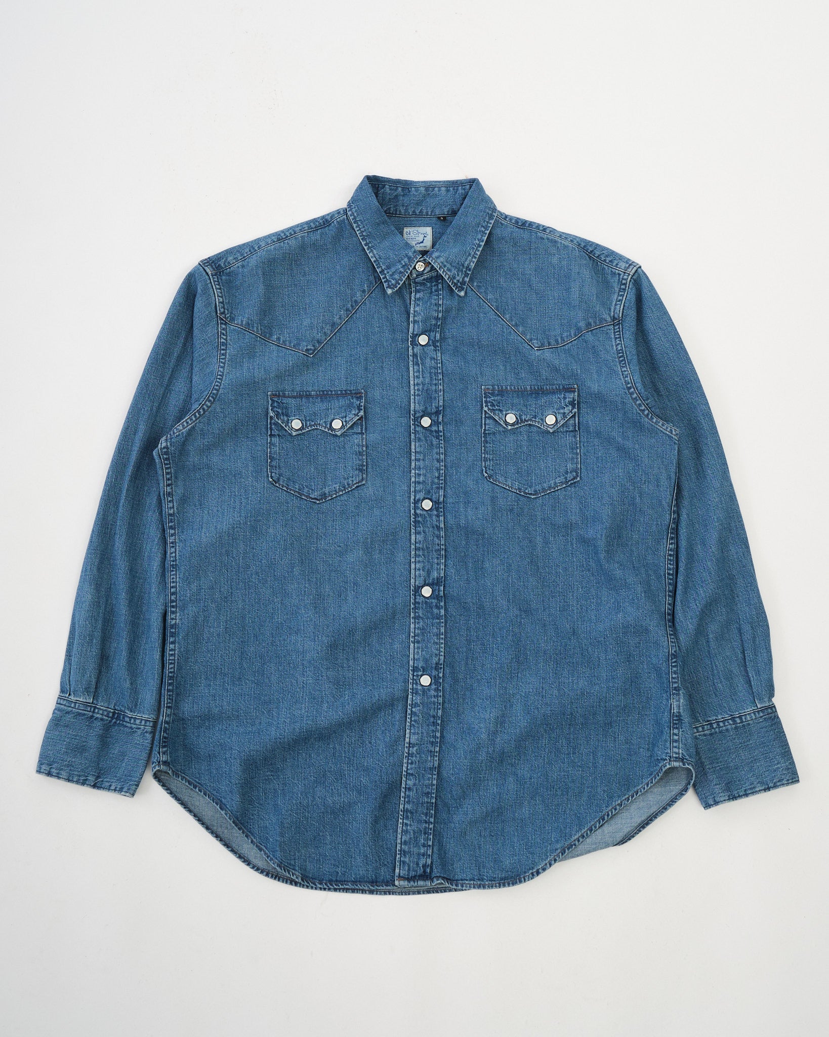 DENIM WESTERN SHIRT USED WASH by orSlow - Meadow