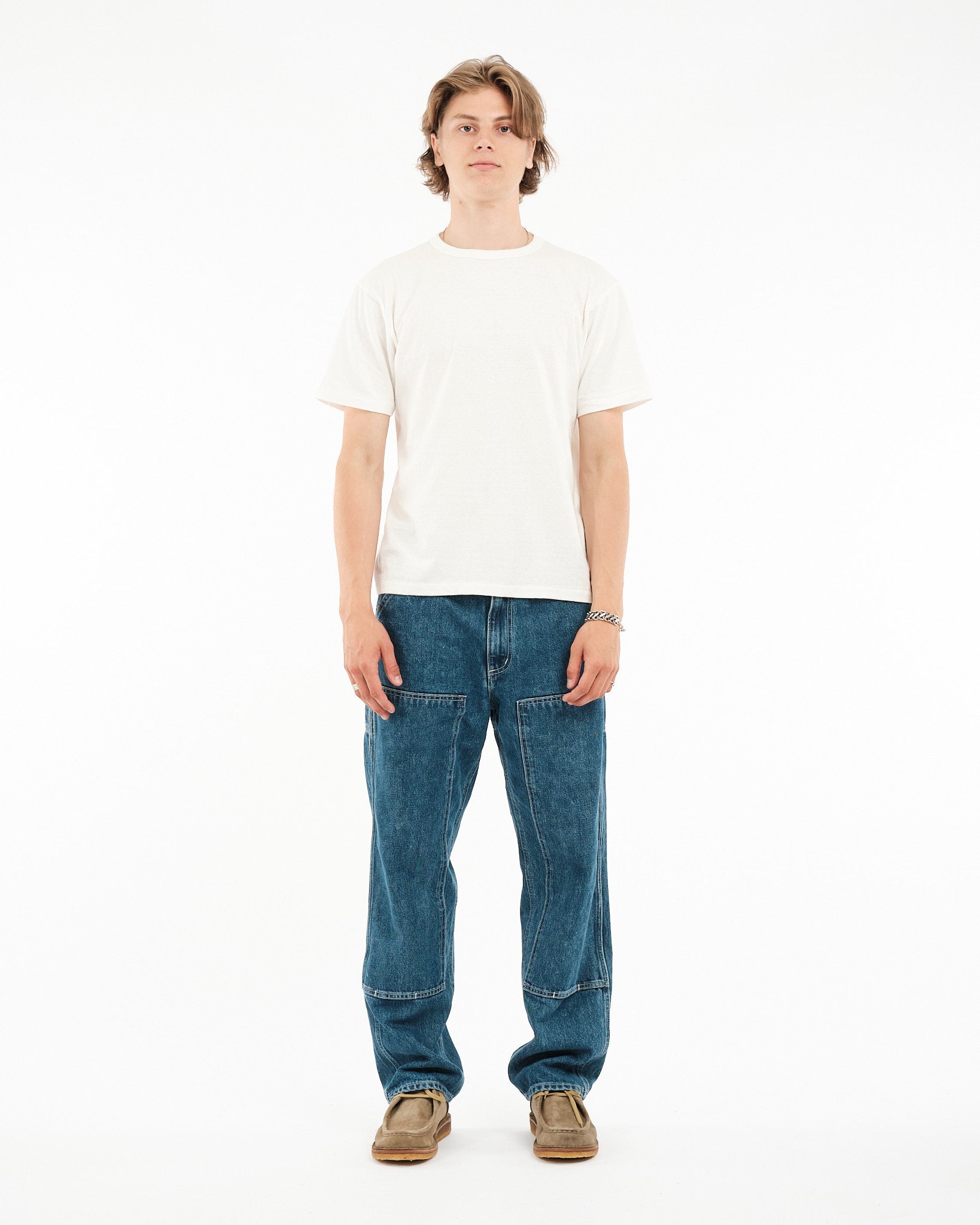 DOUBLE KNEE UTILITY DENIM WORK PANTS 6 MONTH WASH by orSlow - Meadow