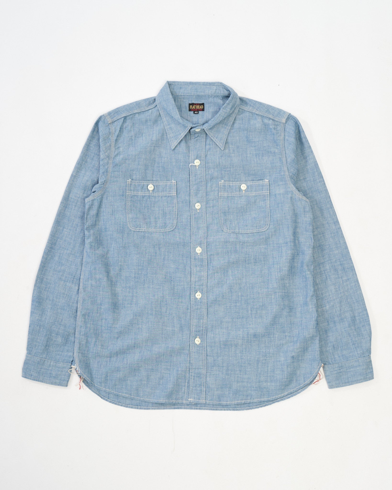 FN-SCK-010L Chambray Work Shirt by The Flat Head - Meadow
