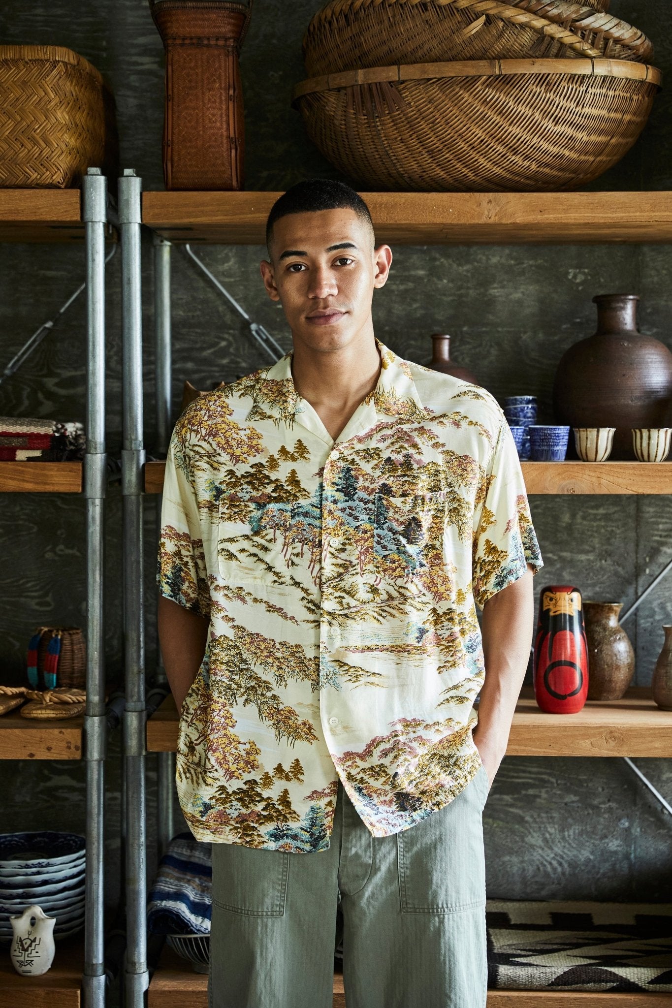 HAWAIIAN SHIRT YELLOW by orSlow - Meadow