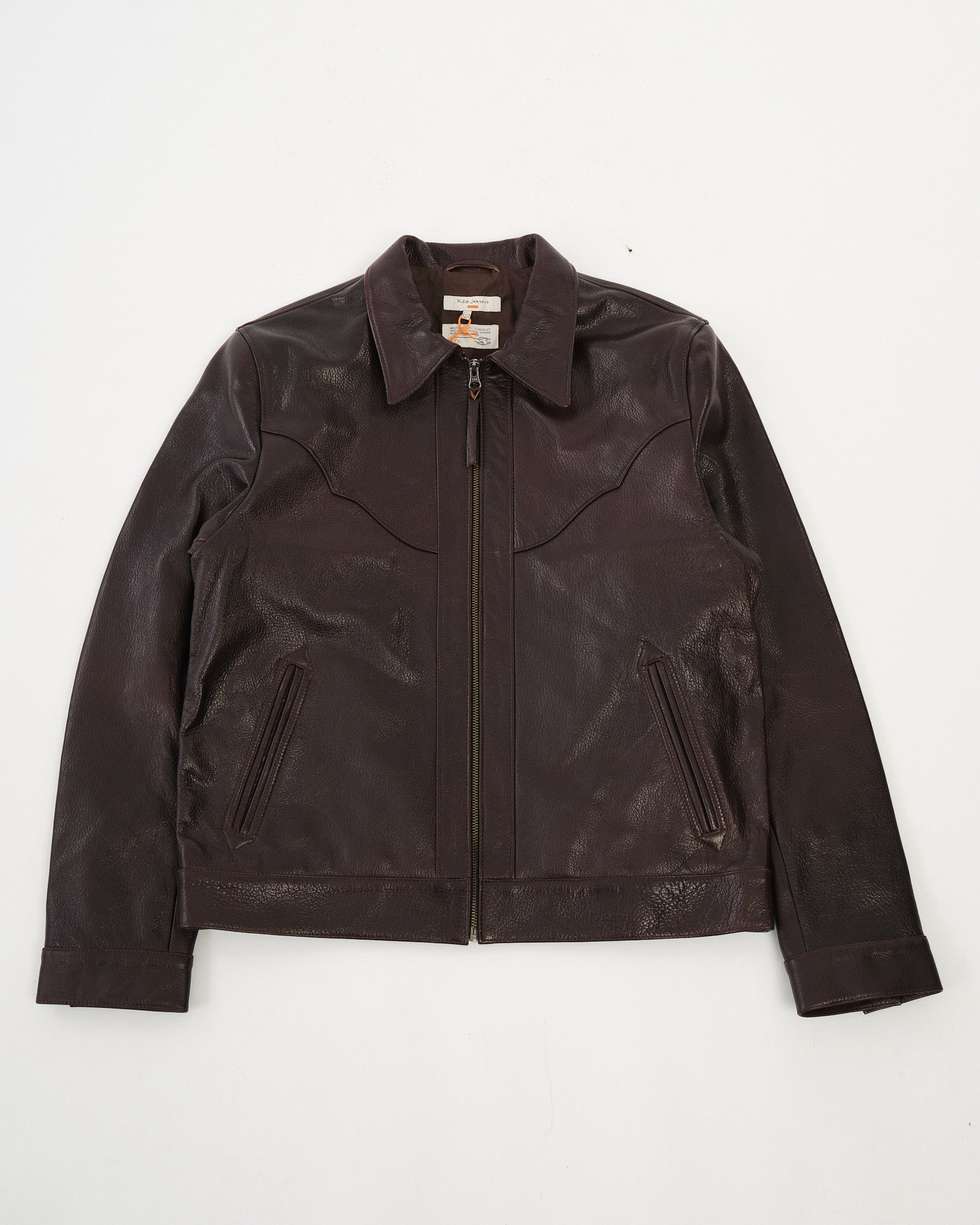 ジャケット・アウター Western leather jacket Joppe Western Leather Jacket Brown by Nudie Jeans Co - Meadow