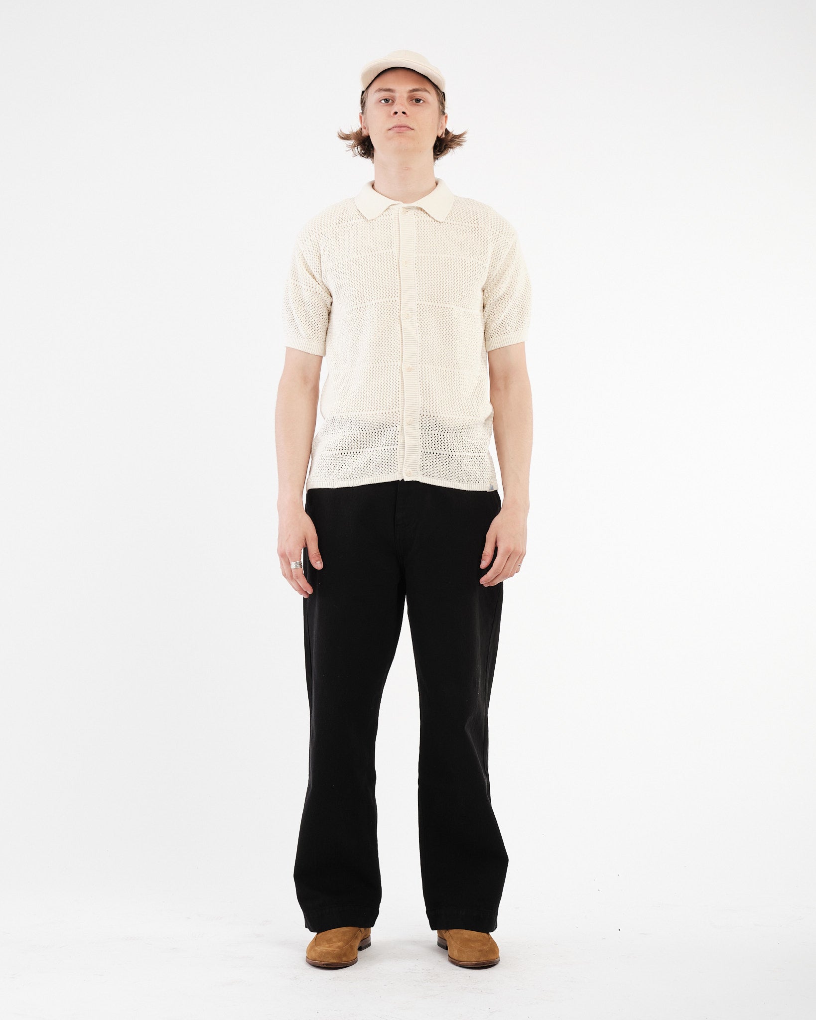 KNITSHIRT01 Men's Crochet Shirt 02 Nature