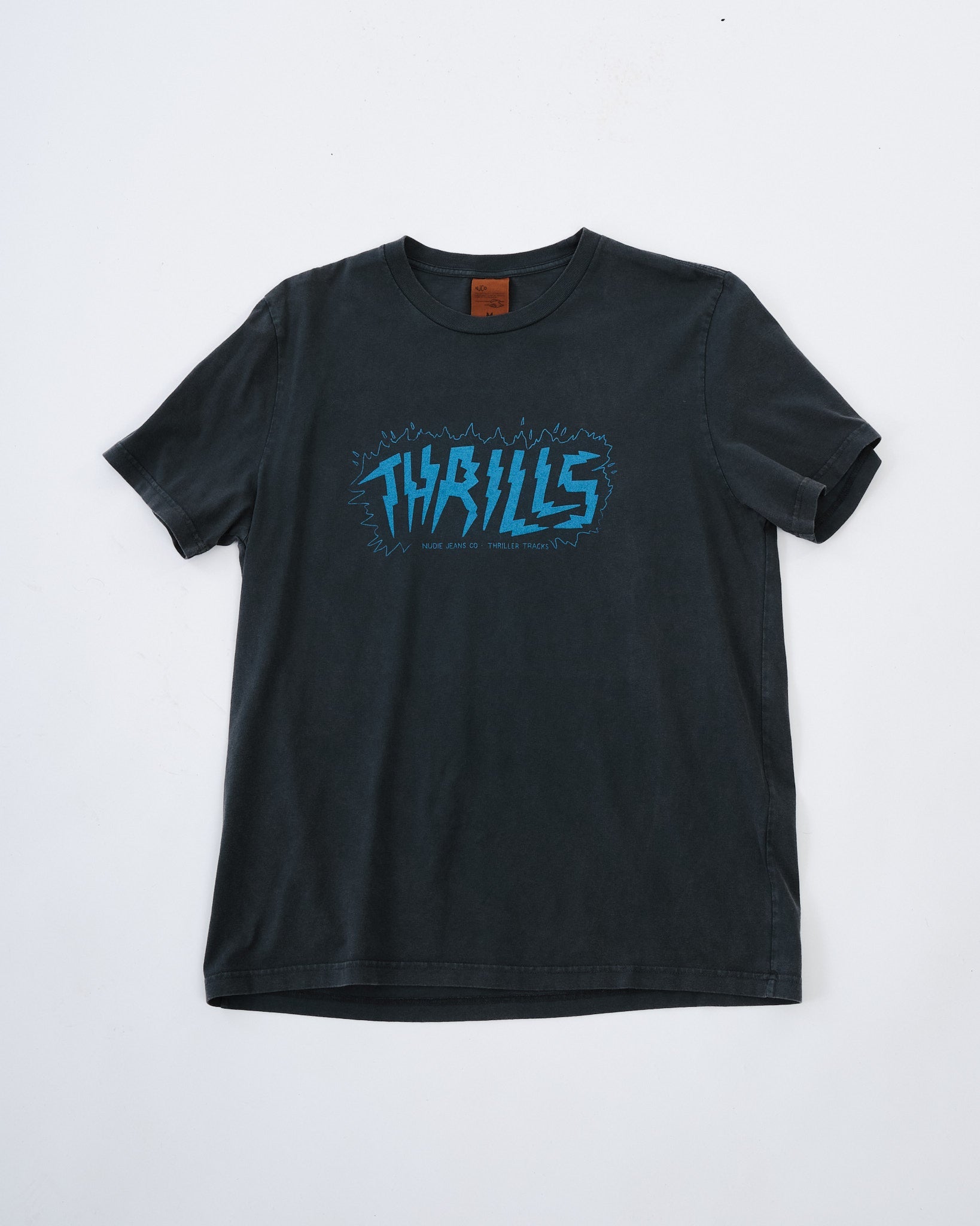 Roy Thriller Tracks T-Shirt Antracite by Nudie Jeans Co - Meadow