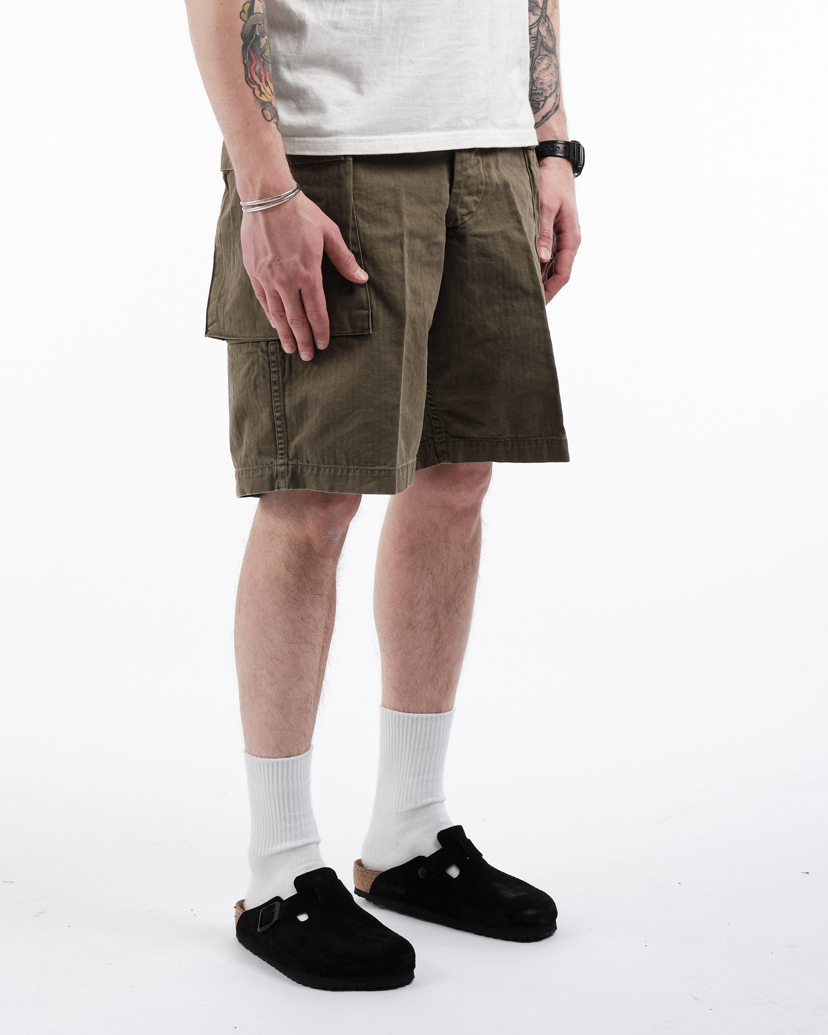 Army Pocket Cargo Shorts Army Green by orSlow ▶️ Meadow Store