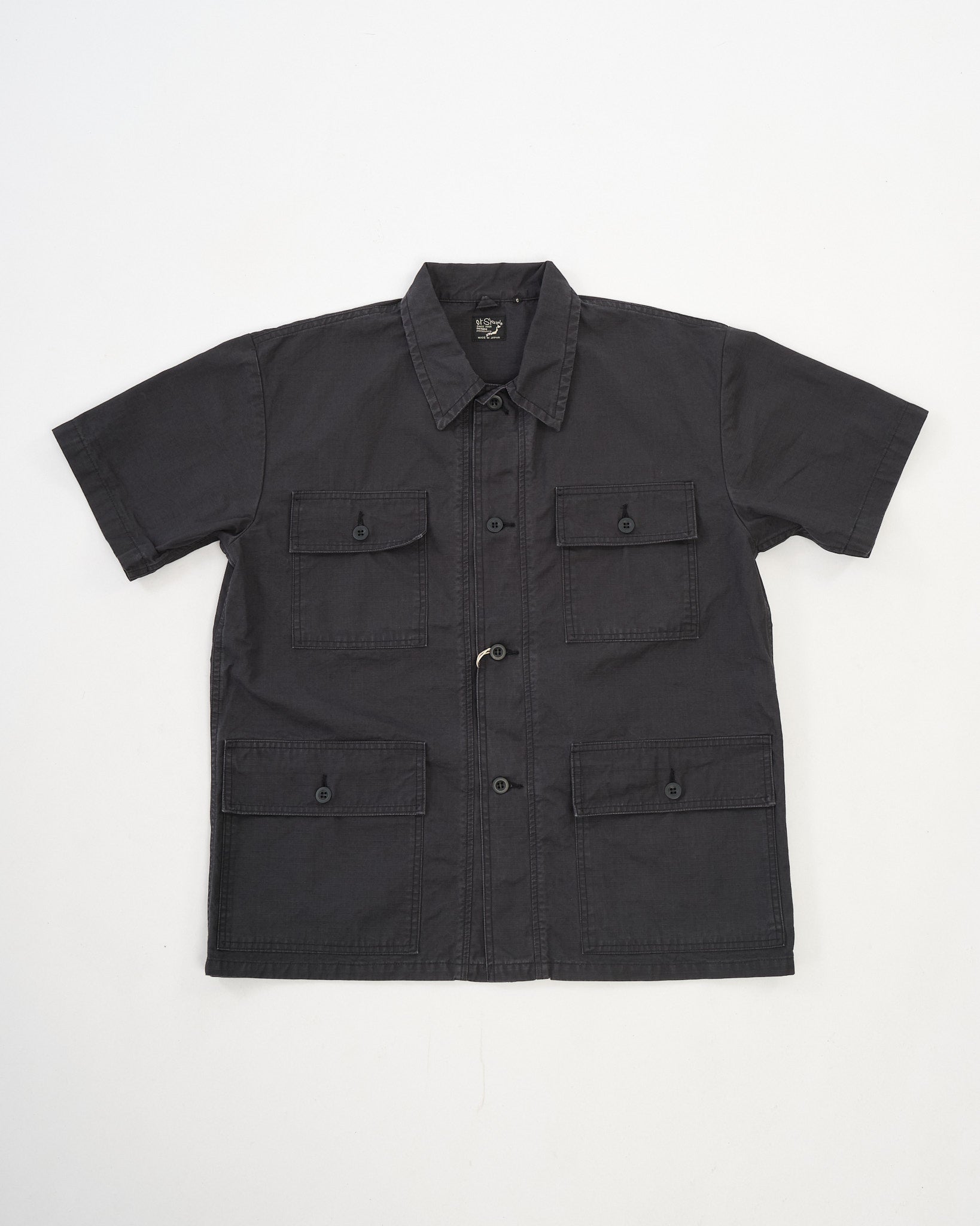 Utility Short Sleeve Shirt Jacket Navy by orSlow - Meadow