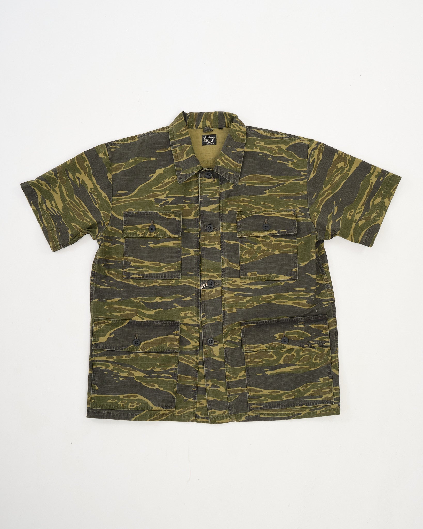 Utility Short Sleeve Shirt Jacket Tiger Camo by orSlow - Meadow