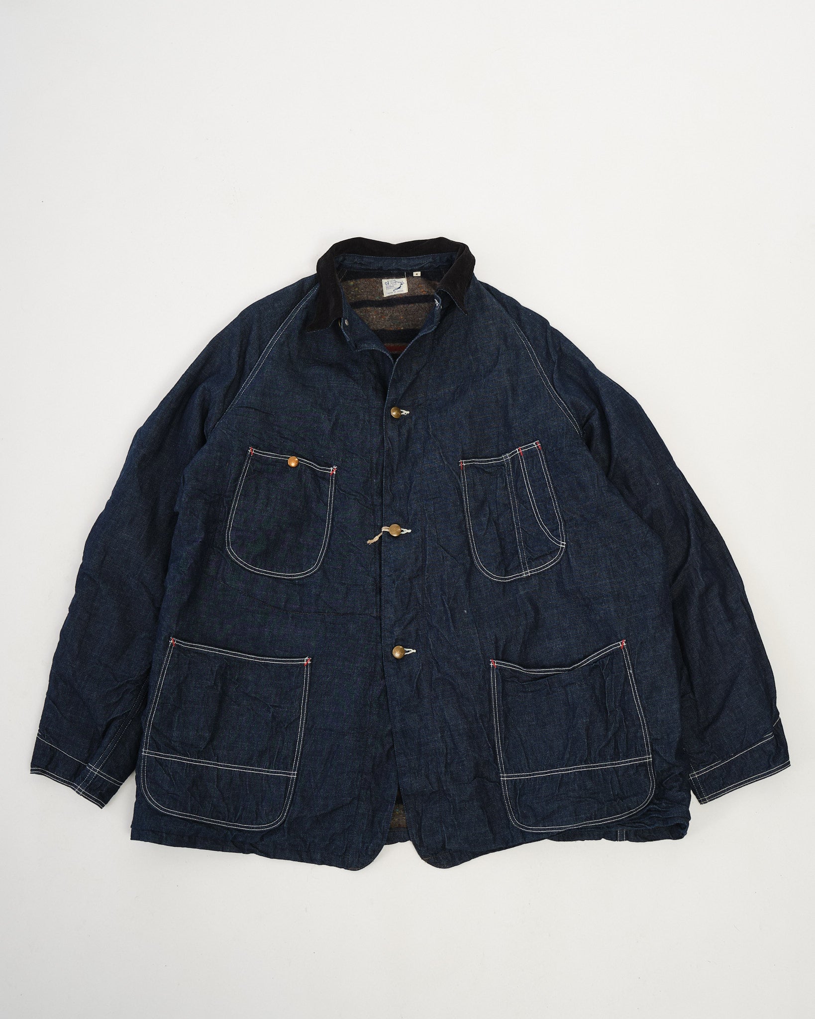 【マルさん専用】REMAKED DENIM COVERALL SHIRTS 1950'S Coverall Denim Used Wash