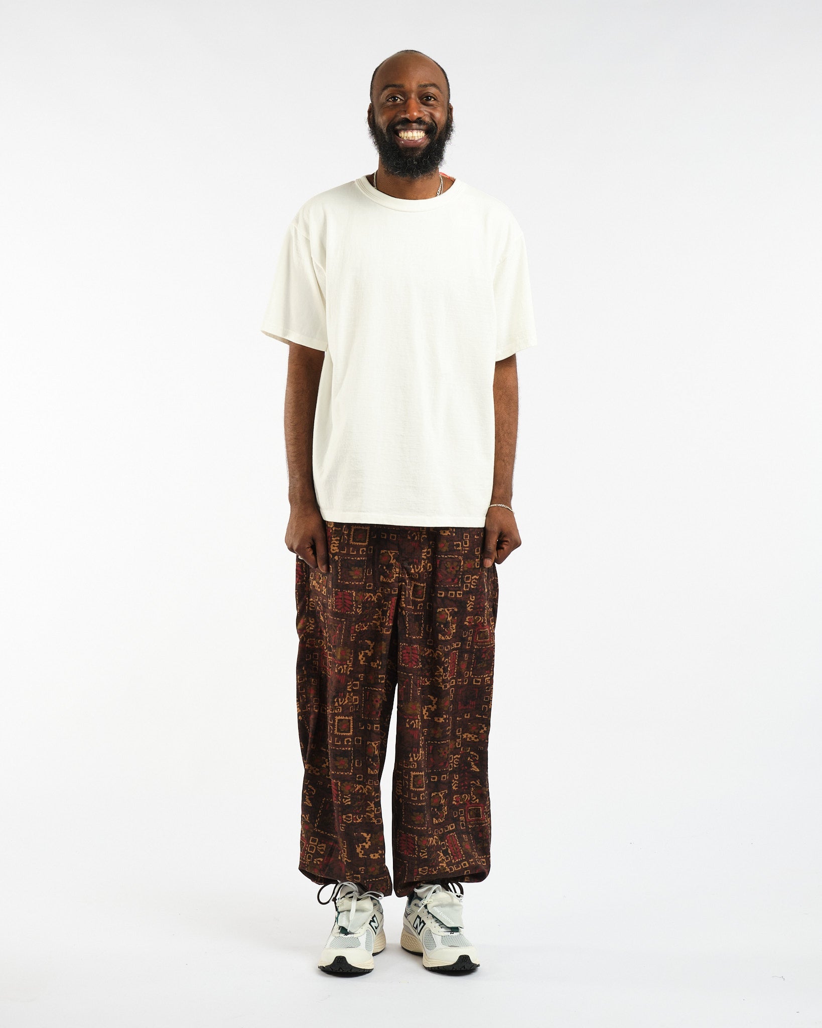 MIL Easy Pants Batik Print PE Brown by Beams+ - Meadow