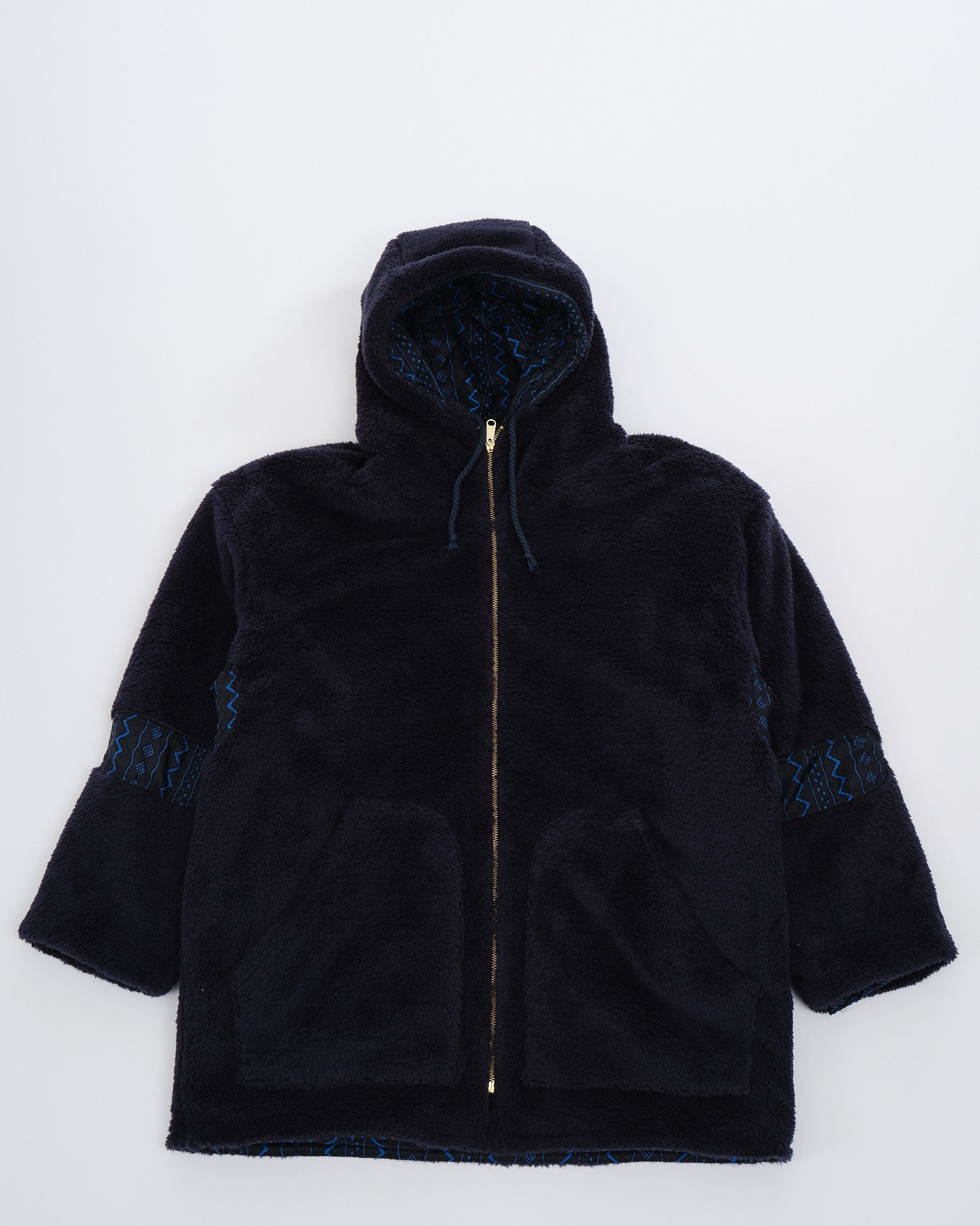 ⇆ Reversible Hooded Wool Blend Jacket