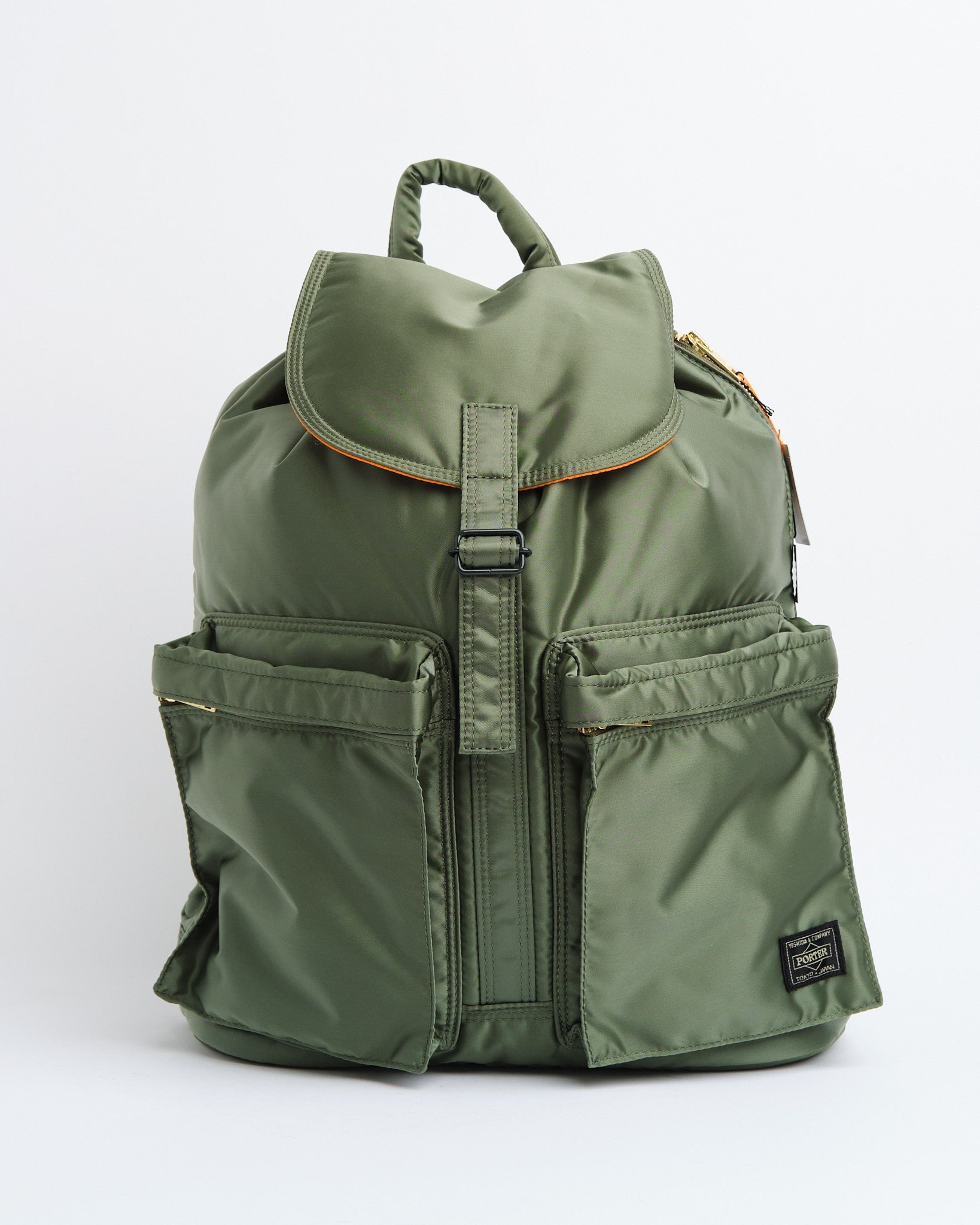 Zaino PORTER Yoshida Tanker Sage Green Nylon Daypack zaino Giappone usato Zaino PORTER Yoshida Tanker Sage Green Nylon Daypack zaino Giappone usato