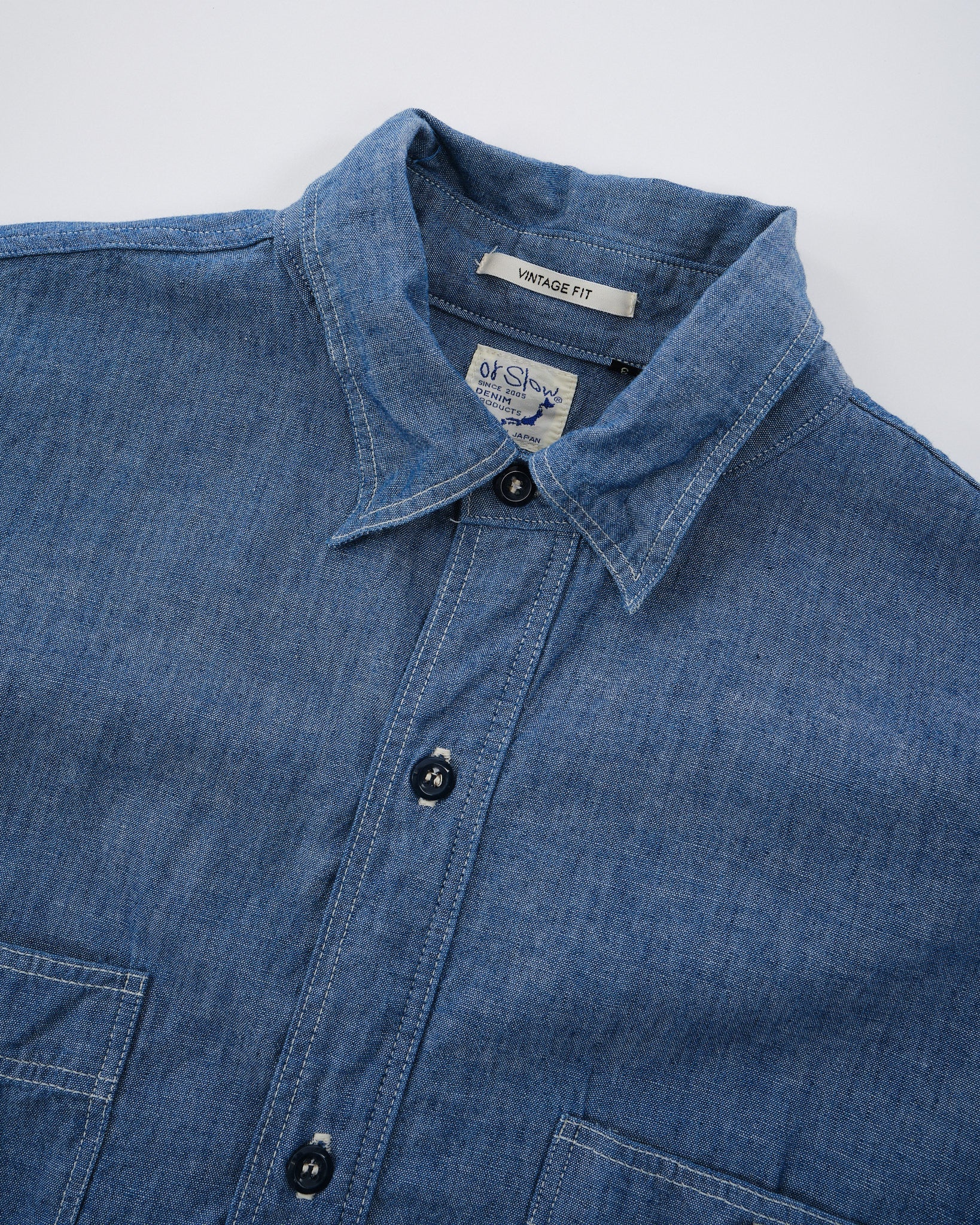 VINTAGE FIT CHAMBRAY WORK SHIRT - Meadow