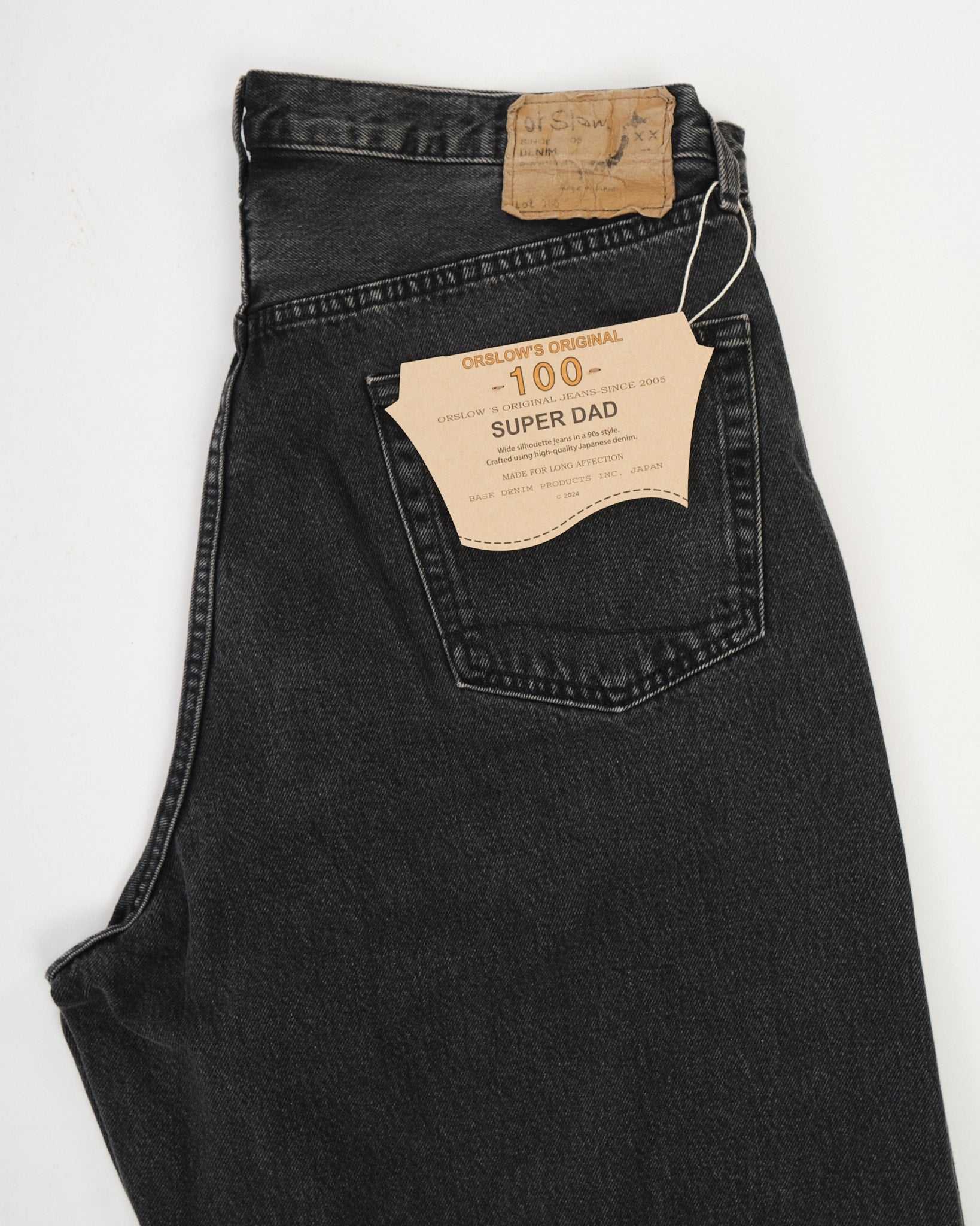 100 Super Dad's Denim Pants Black Denim Stone