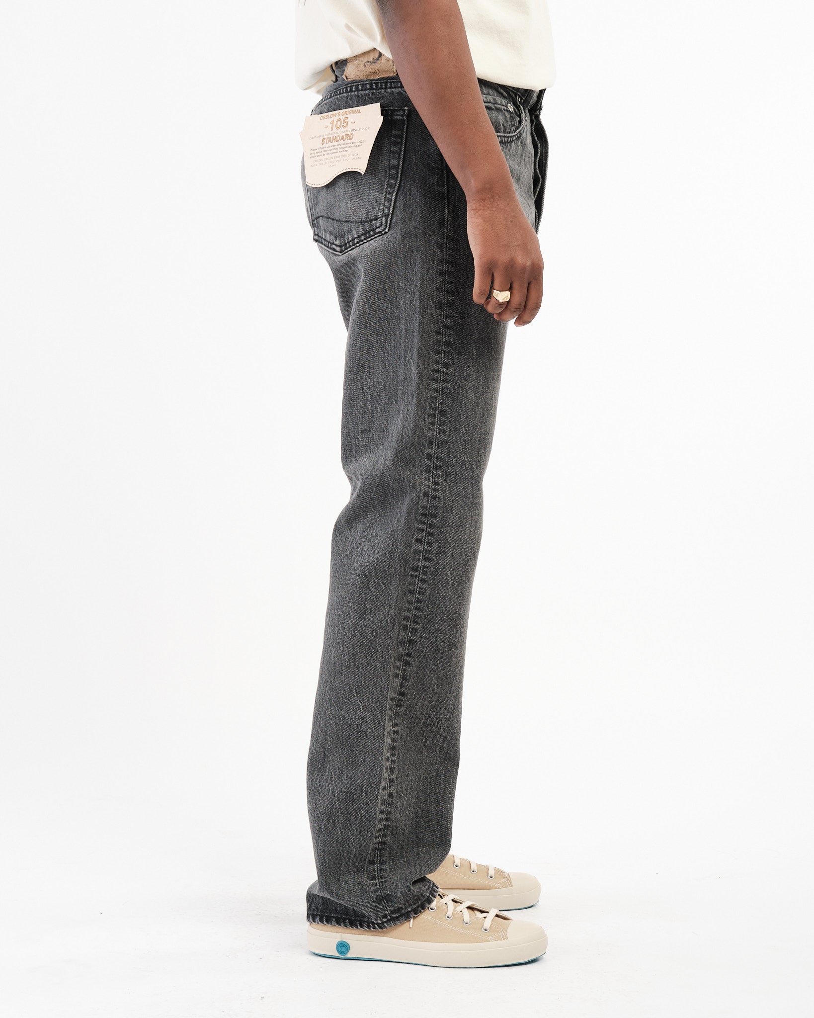 パンツ orSlow 105 90\"s Black Denim Stone OrSlow 105 Standard Fit Denim - 90's Black Denim Stone