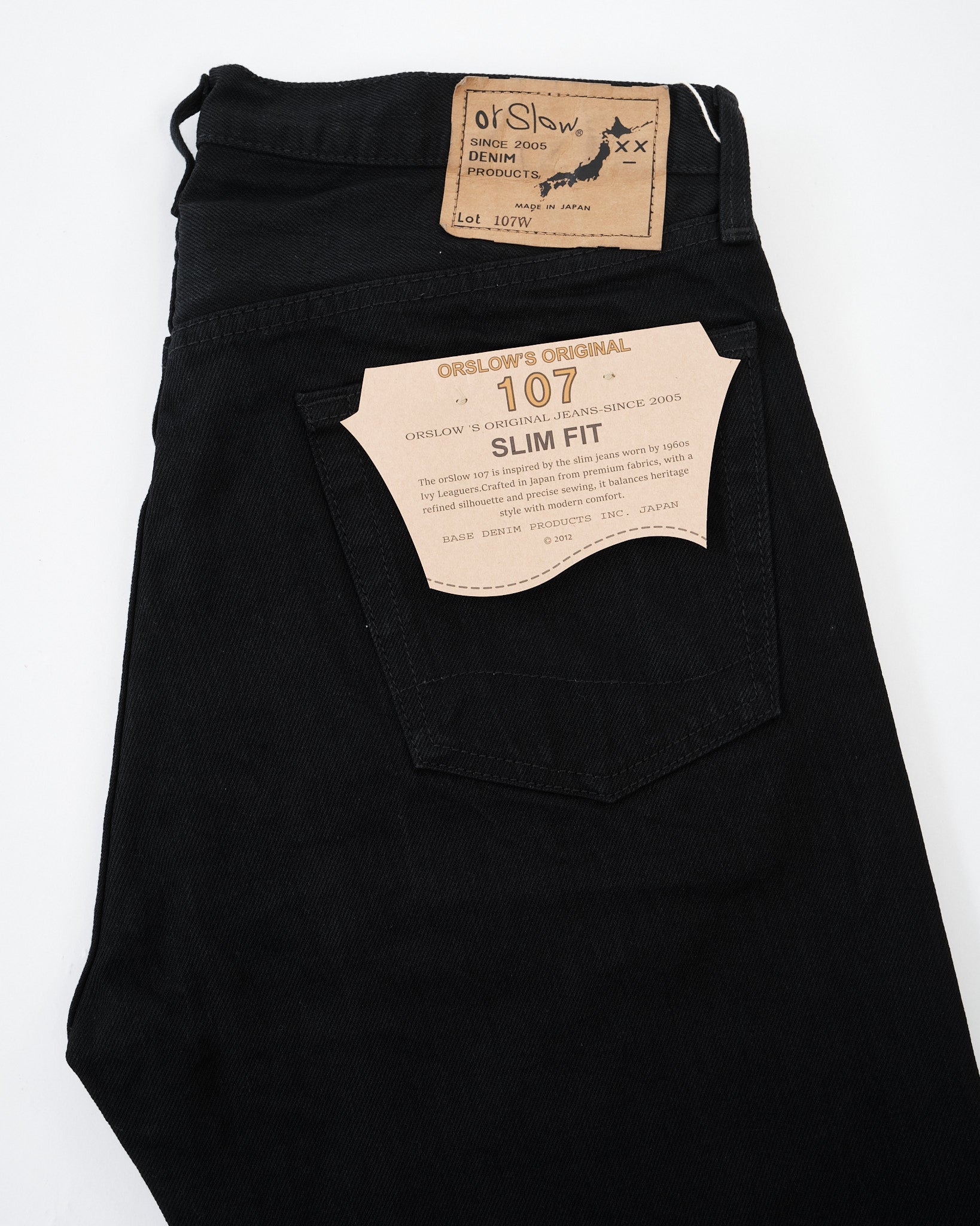 107 Ivy Fit Black Denim by orSlow - Meadow
