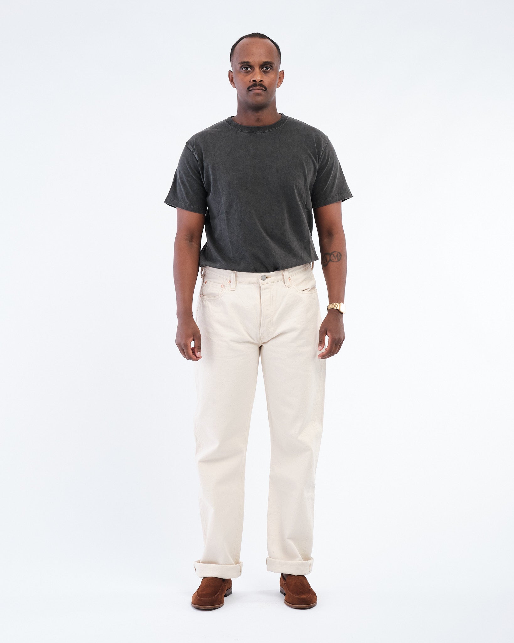 1101EC Straight Ecru Selvedge Denim by Full Count