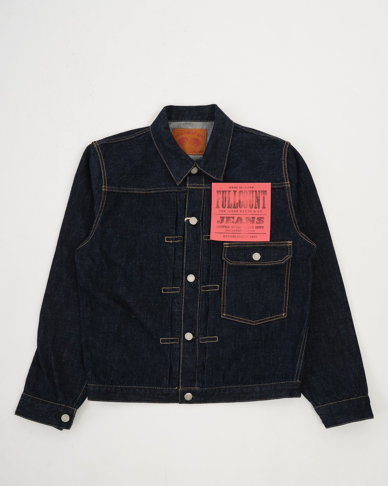 2107W-20 Type1 Denim Jacket 13.7oz Indigo Blue by Full Count - Meadow