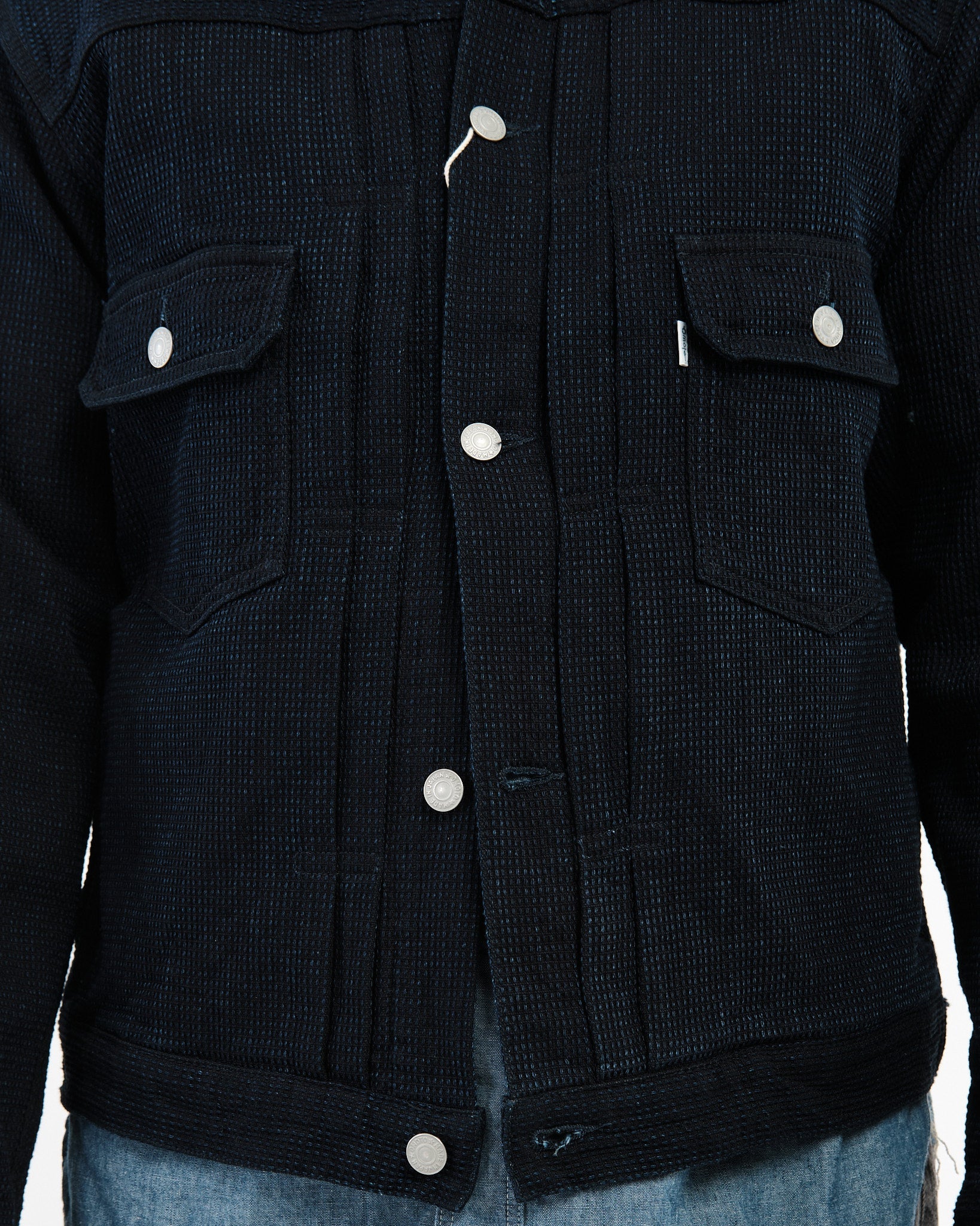 3220 12oz Cube Sashiko 2nd Type Denim Jacket by Omoto - Meadow