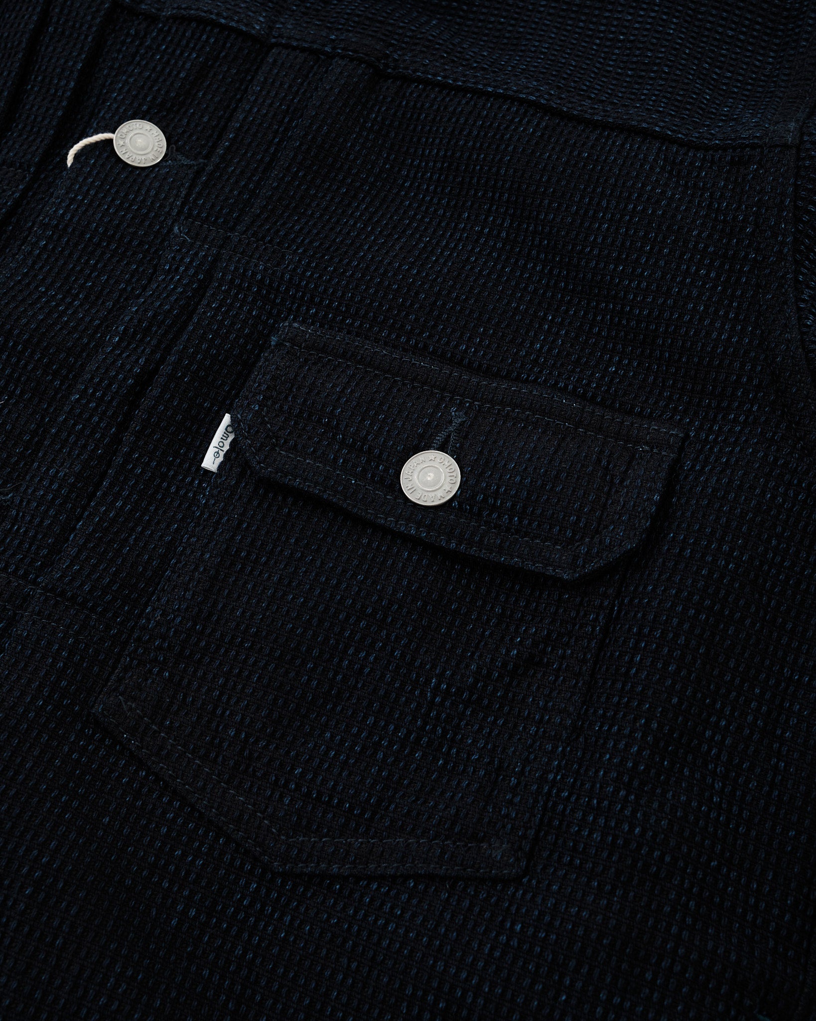 OMMO✴︎✴︎試着のみ！！完売色ブラック✴︎✴︎TUCK FLARE KNIT CD Omoto Denim 3220 12oz Cube Sashiko Type II Jacket – Indigo Black