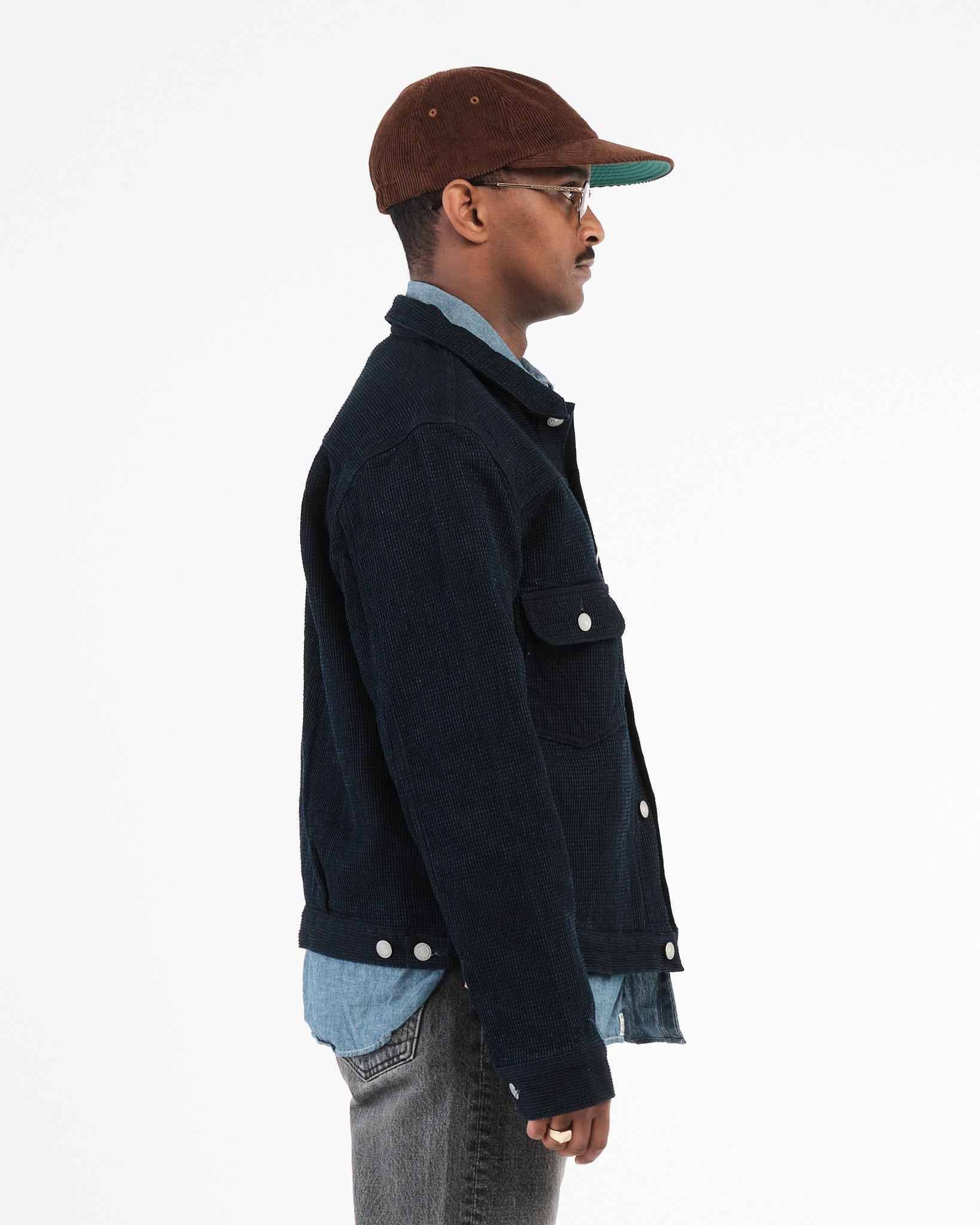 3220 12oz Cube Sashiko 2nd Type Denim Jacket by Omoto - Meadow