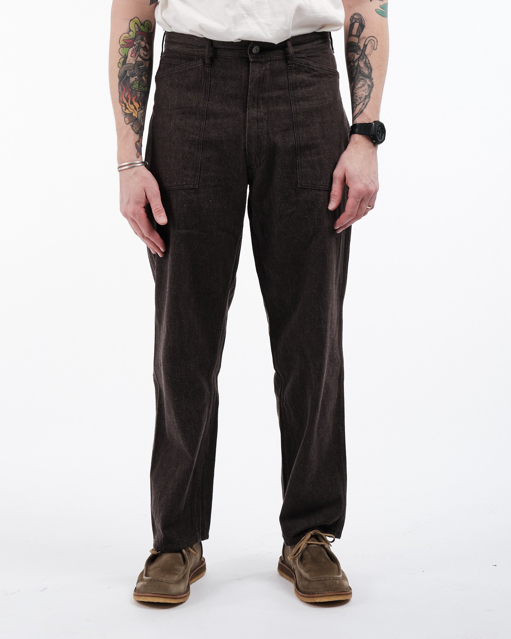 35 Backleback Baker Pants Brown One Wash by Kaptain Sunshine - Meadow