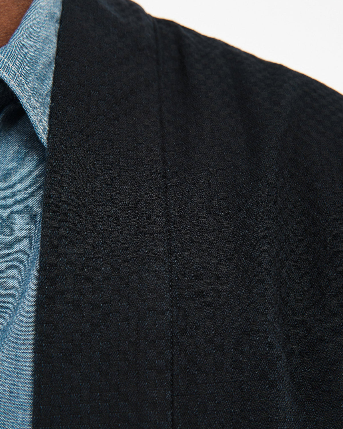 8819 8oz Ichimatsu Denim Happi by Omoto - Meadow