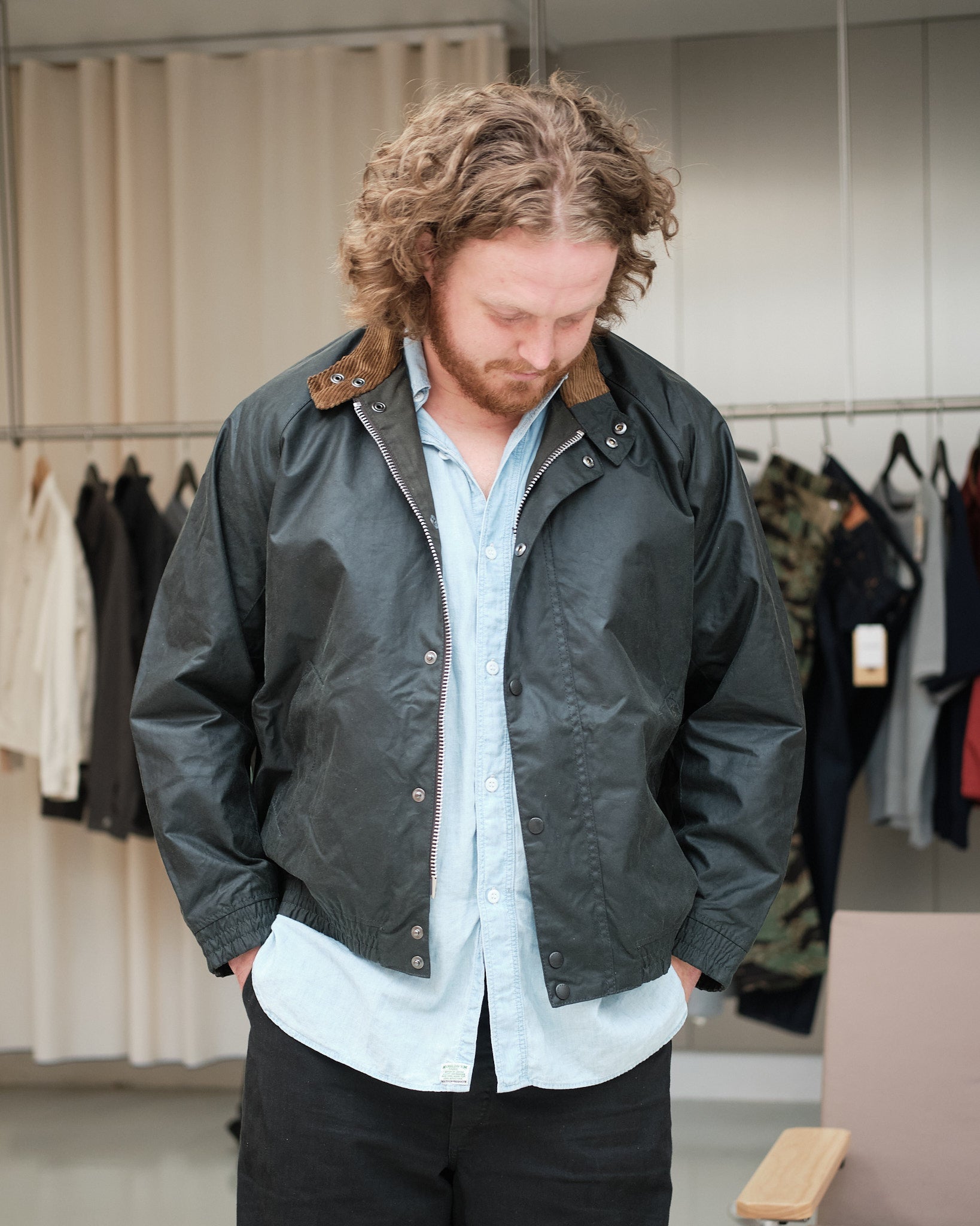 Barbour Blouson Transport Wax Jacket Sage fra Barbour - Meadow
