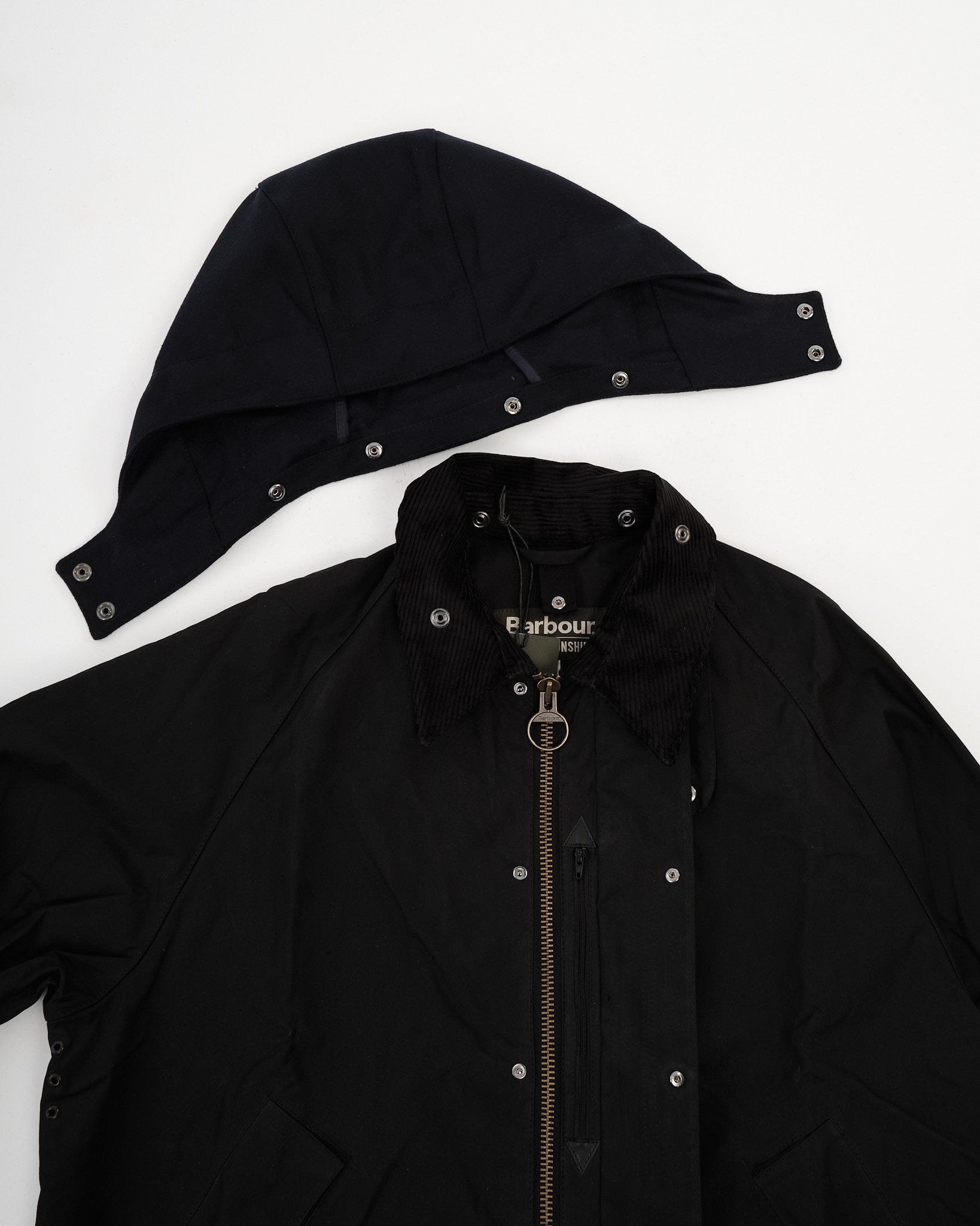 Barbour ks 38\" 黒 Barbour 襟付きジャケット 38インチ 黒オーバービデイル