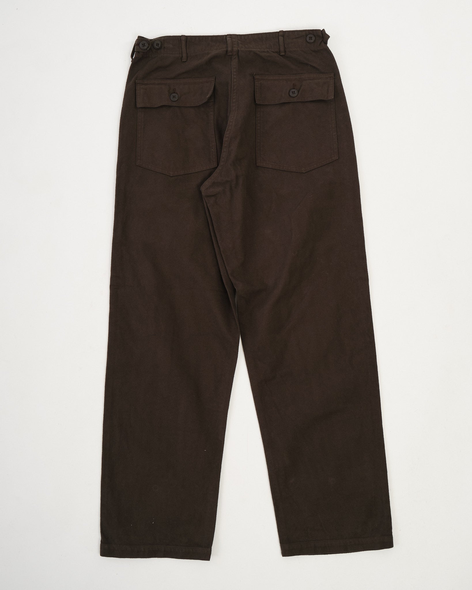 Brushed Flannel US Army Fatigue Pants Coffee Brown by orSlow - Meadow