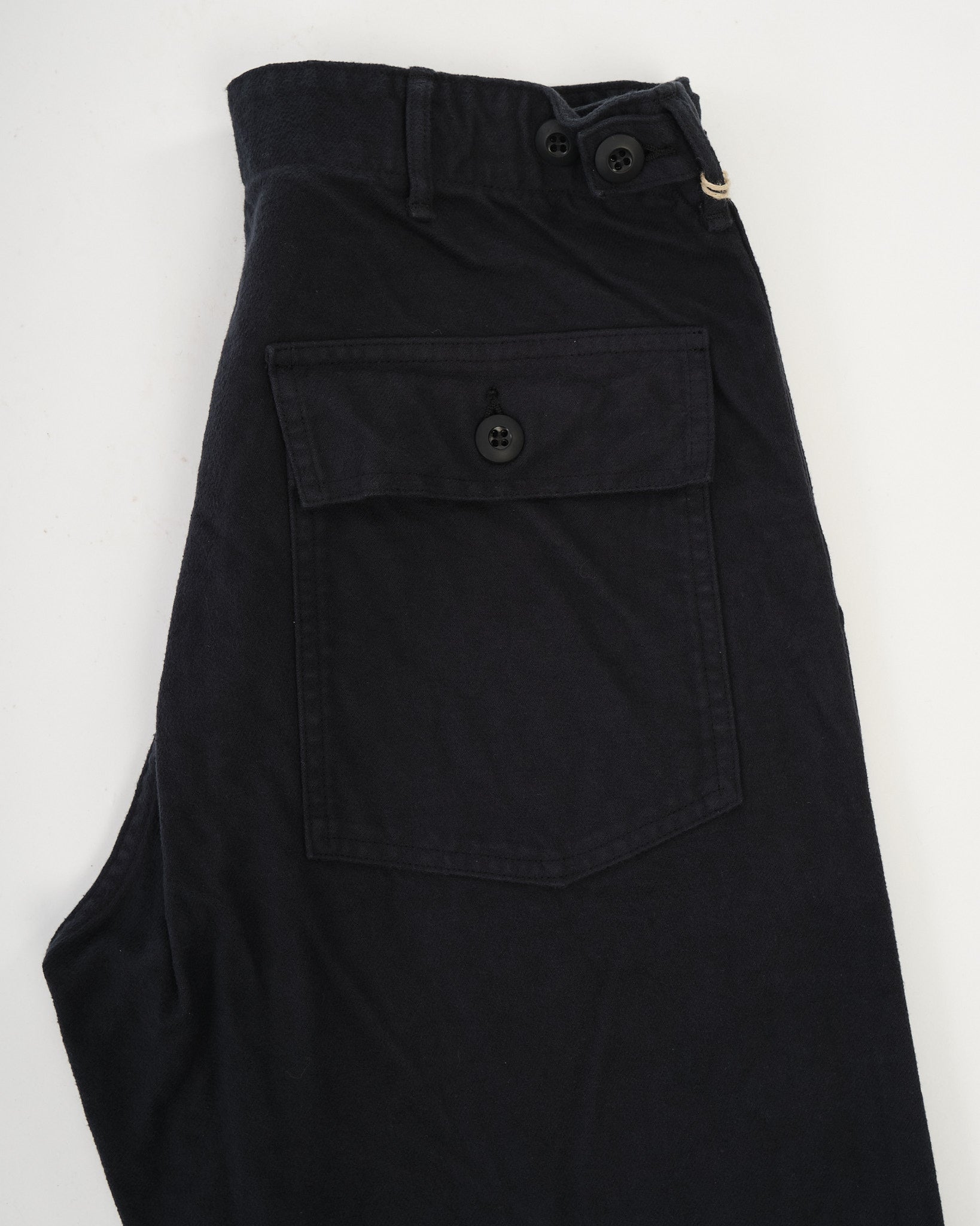 Brushed Flannel US Army Fatigue Pants Dark Navy by orSlow - Meadow