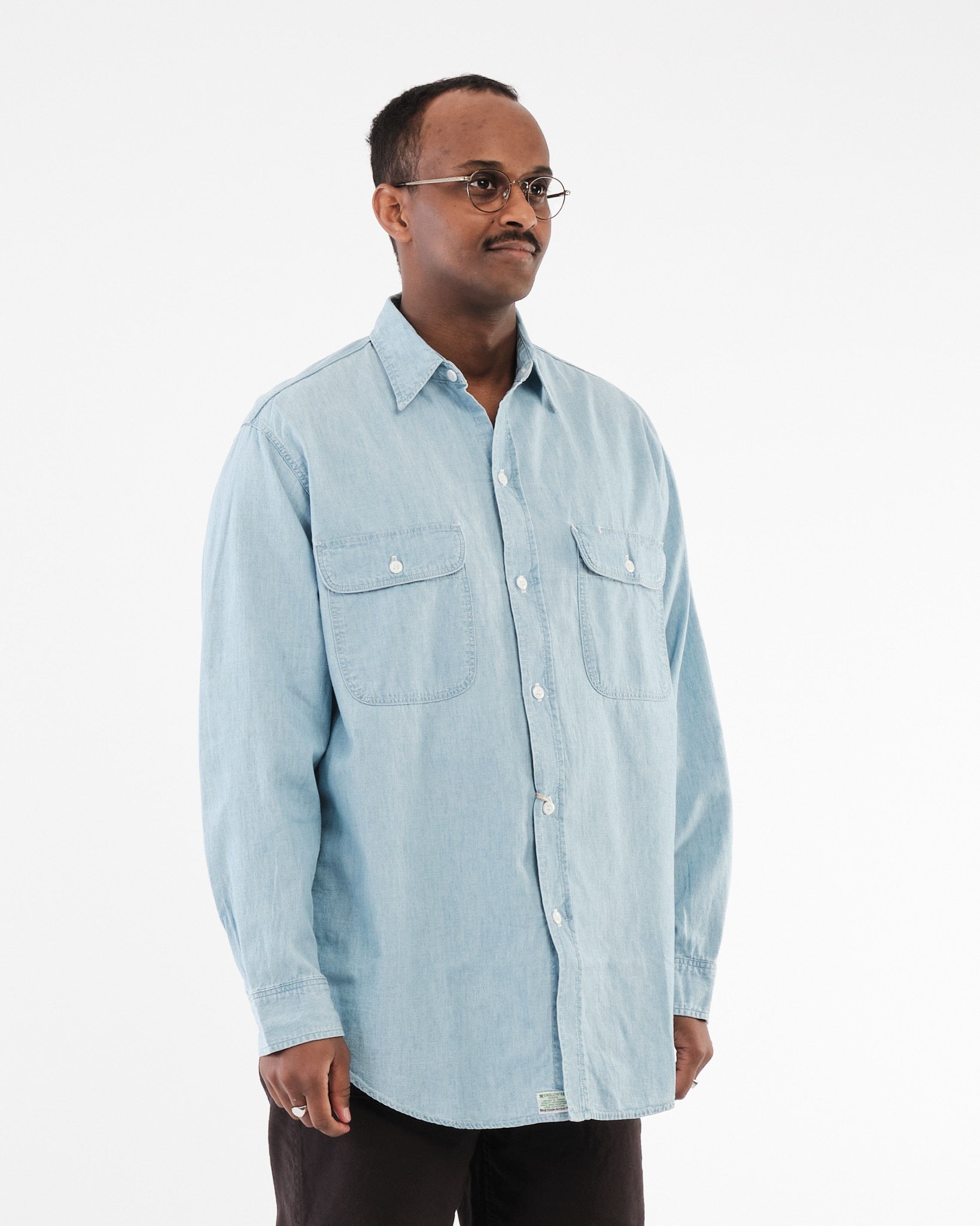 Chambray Work Shirt Bleached by orSlow - Meadow