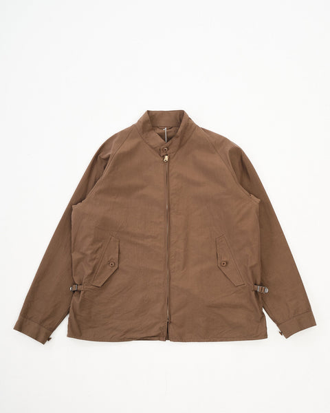 Cotton Silk Stand Collar Jacket Khaki Brown by Kaptain Sunshine
