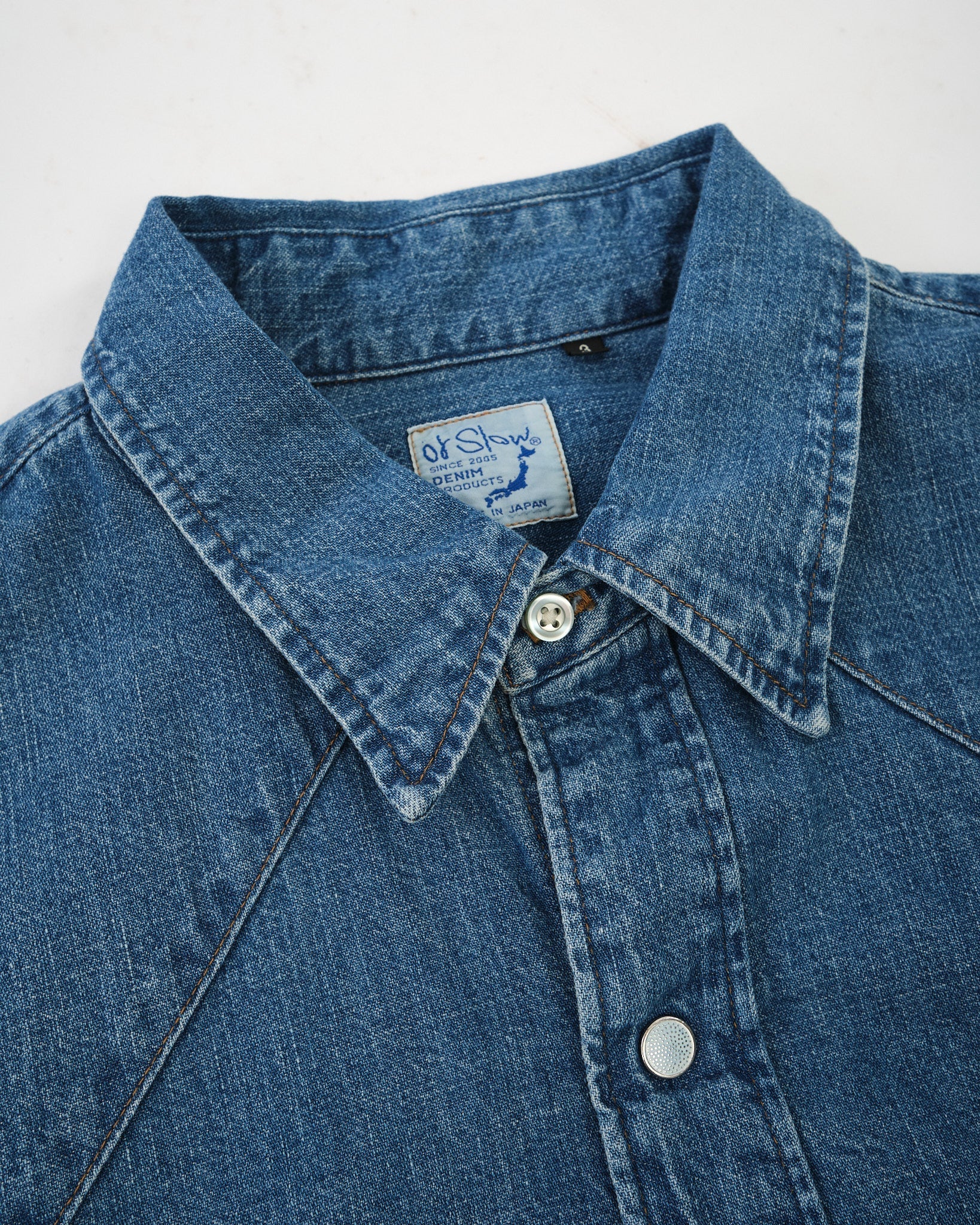 DENIM WESTERN SHIRT USED WASH by orSlow - Meadow
