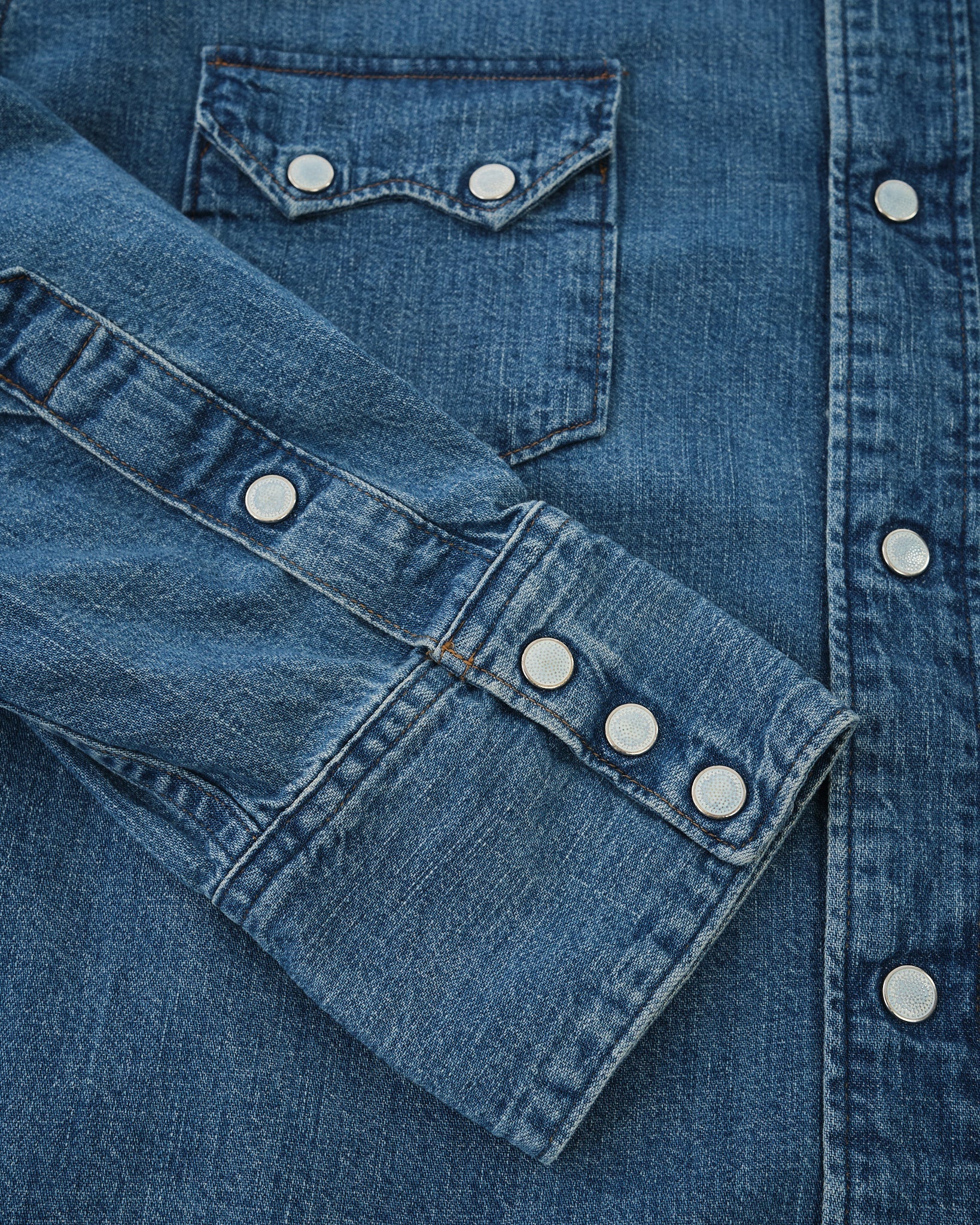 DENIM WESTERN SHIRT USED WASH by orSlow - Meadow