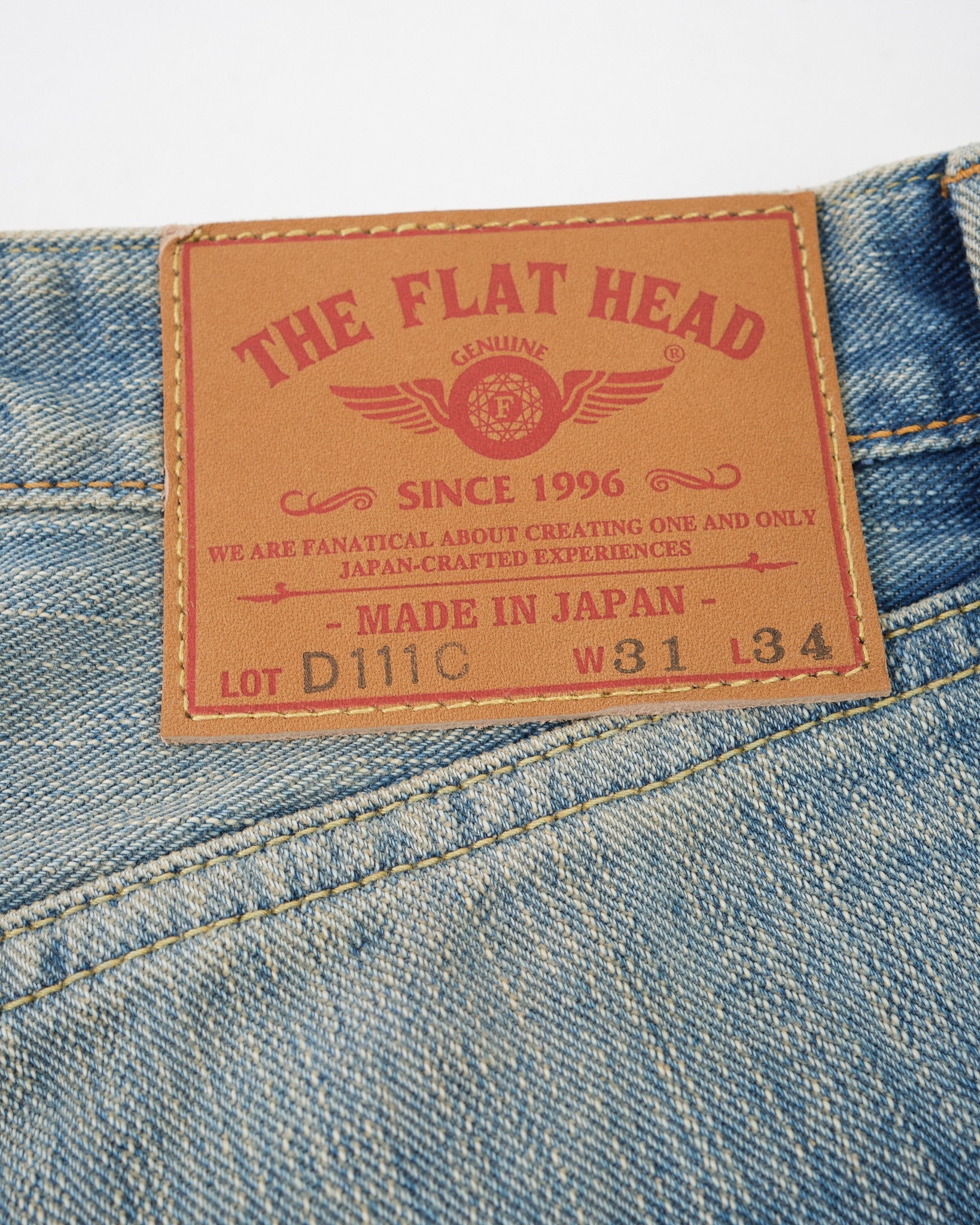 FN-D111C 14.5oz WIDE STRAIGHT REAL AGING JEANS by The Flat Head