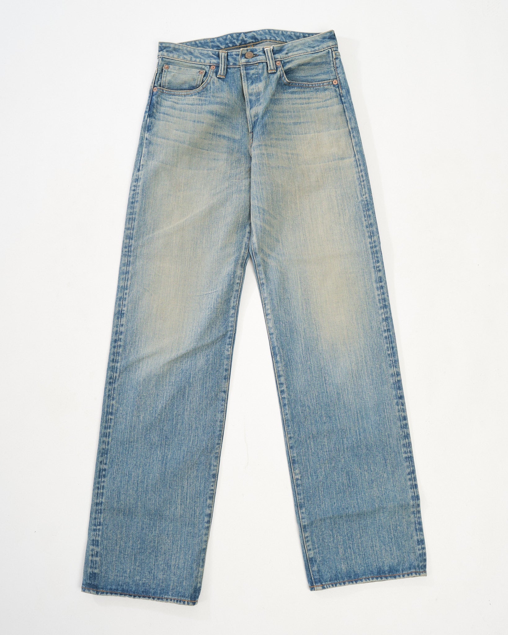 FN-D111C 14.5oz WIDE STRAIGHT REAL AGING JEANS by The Flat Head