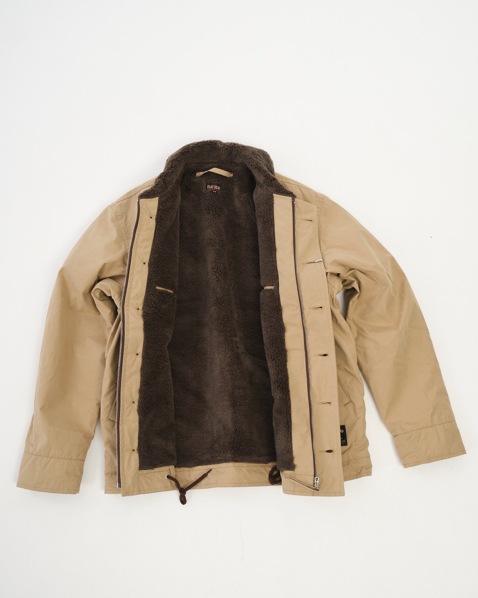 FN-OJ-C015A Boa Jacket Khaki by Flat Head - Meadow