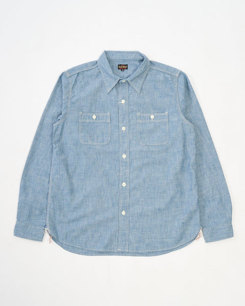 FN-SCK-010L Chambray Work Shirt by The Flat Head - Meadow