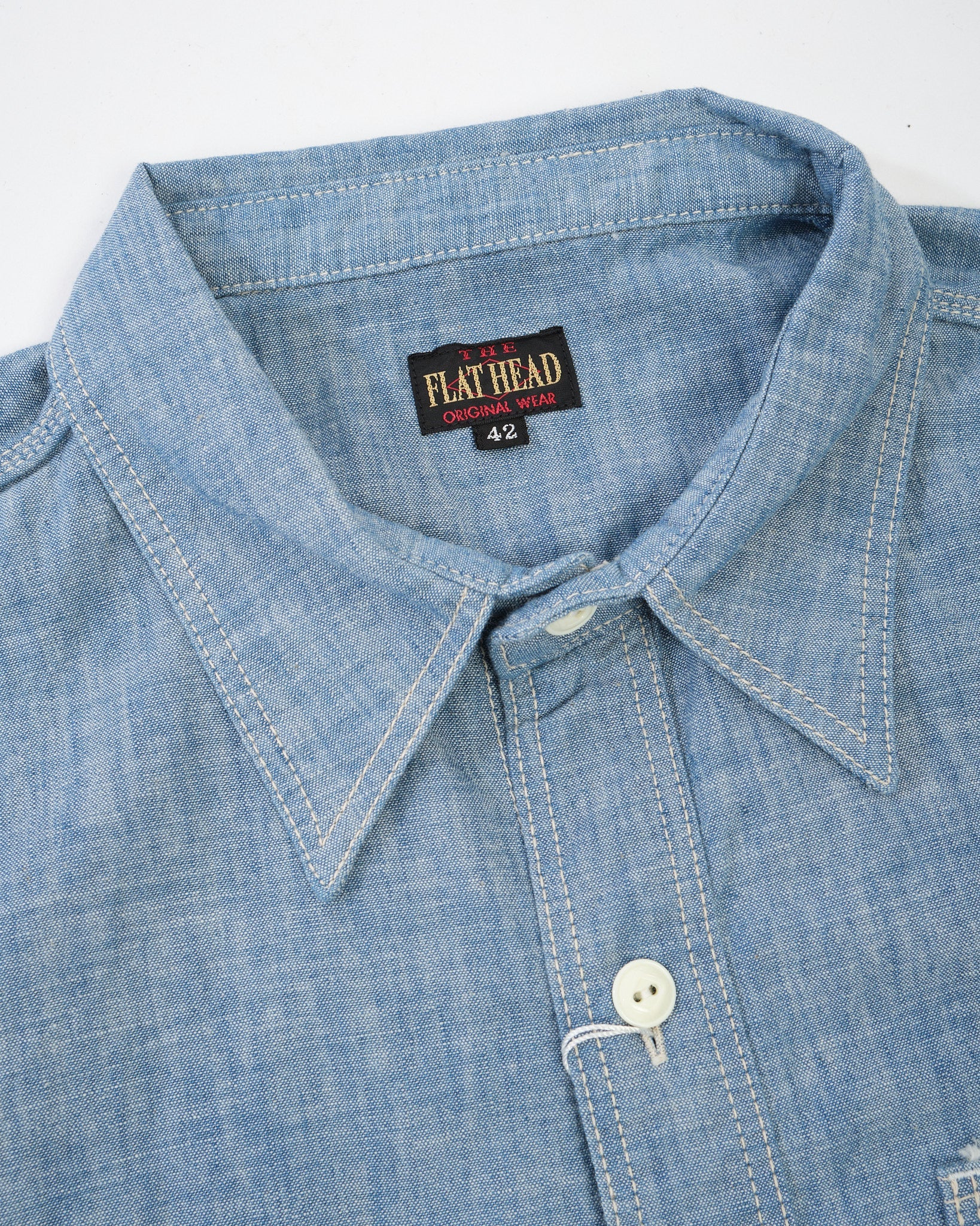FN-SCK-010L Chambray Work Shirt by The Flat Head - Meadow