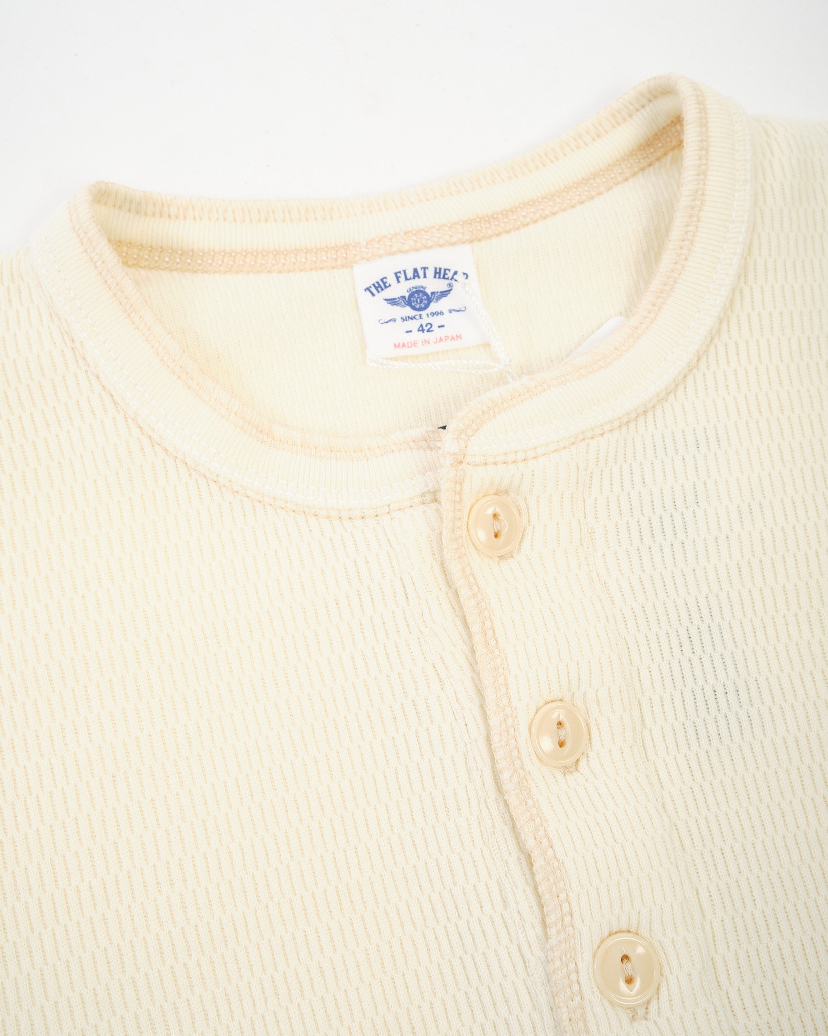 FN-THLH-004 Henley Neck Ivory by The Flat Head - Meadow