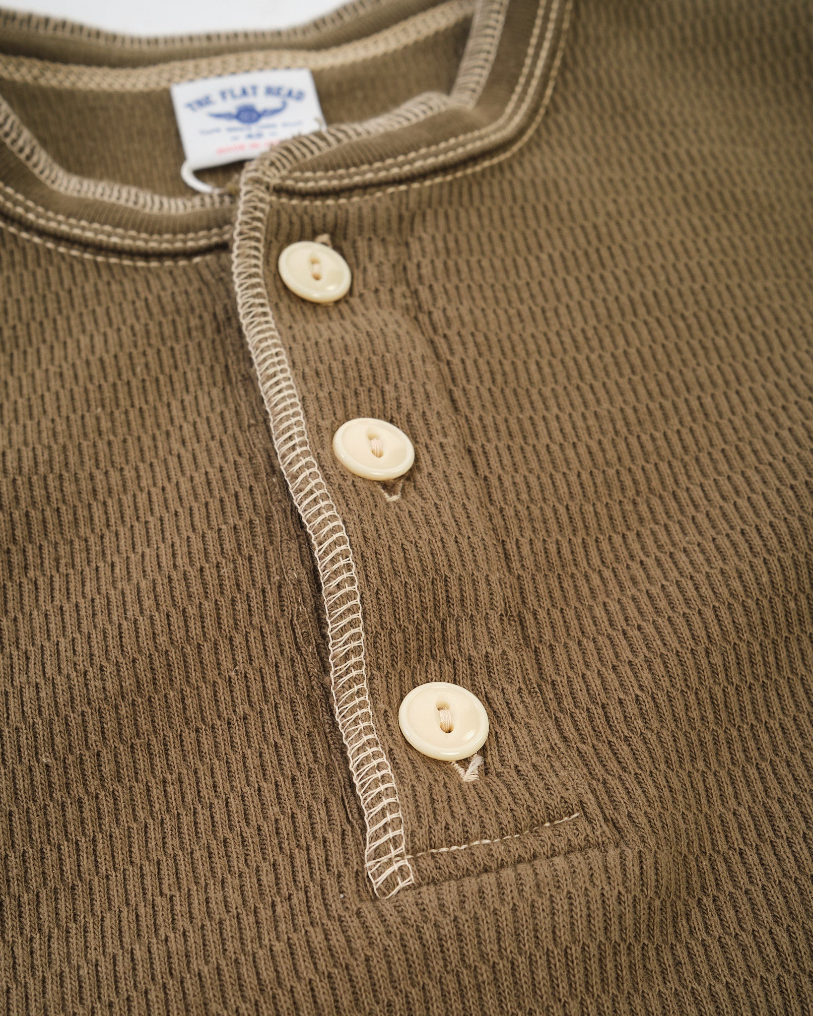 FN-THLH-004 Henley Neck Olive by The Flat Head - Meadow