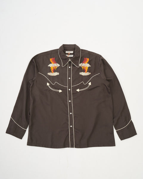 Gonzo Western Shirt Sunburns Black/Brown från Nudie Jeans Co - Meadow
