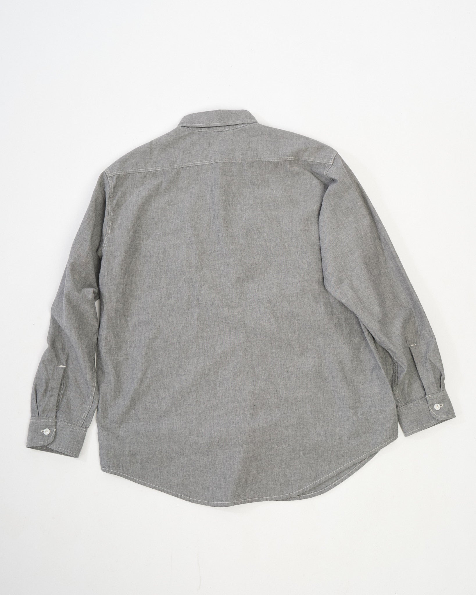 Gray Chambray Work Shirt With Flap Pocket by orSlow - Meadow