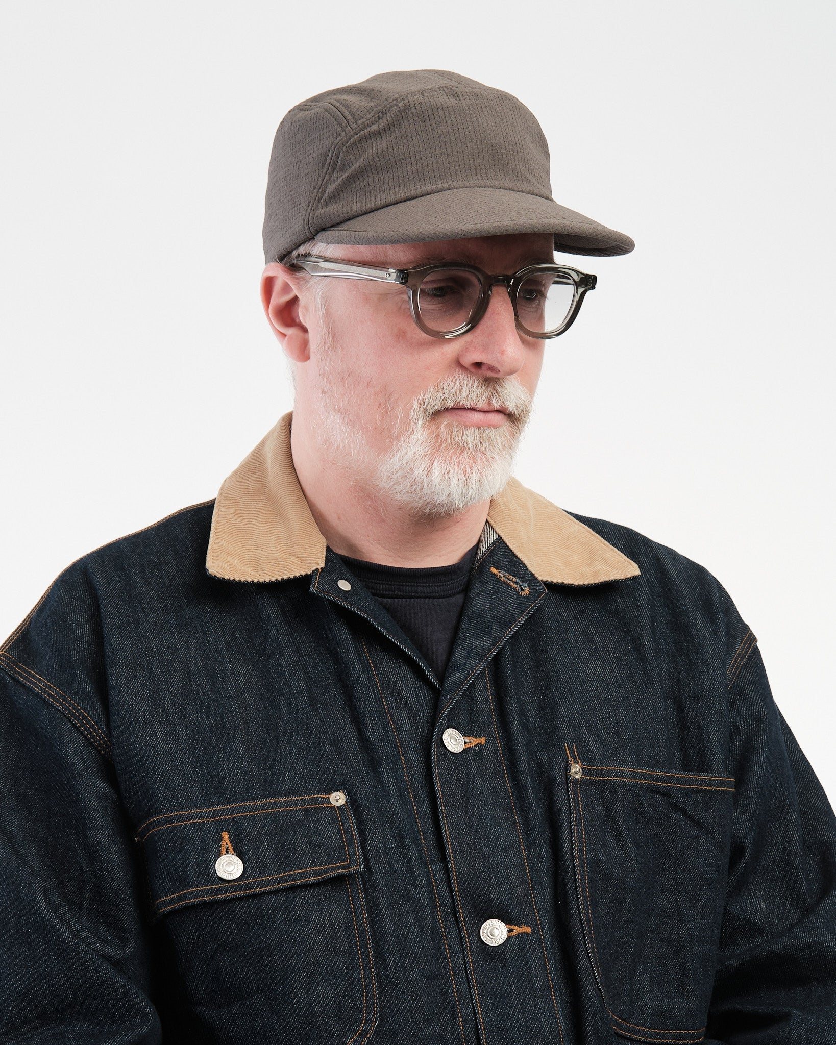 FOUND FEATHER コーデュロイキャップ Halfmoon Cap Smoke Brown by Found Feather - Meadow