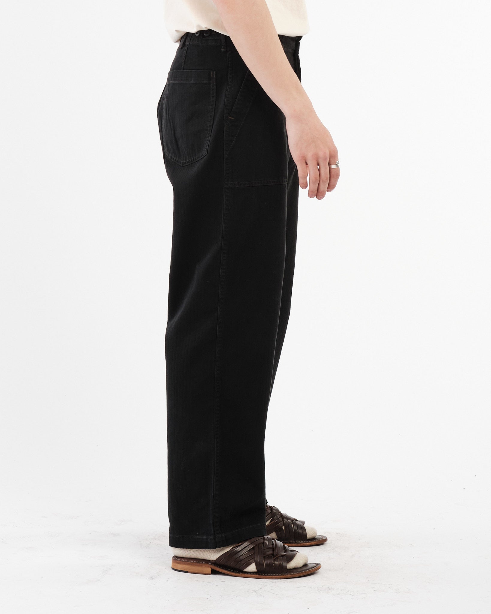 Herringbone Twill Summer Fatigue Pants Black by orSlow - Meadow