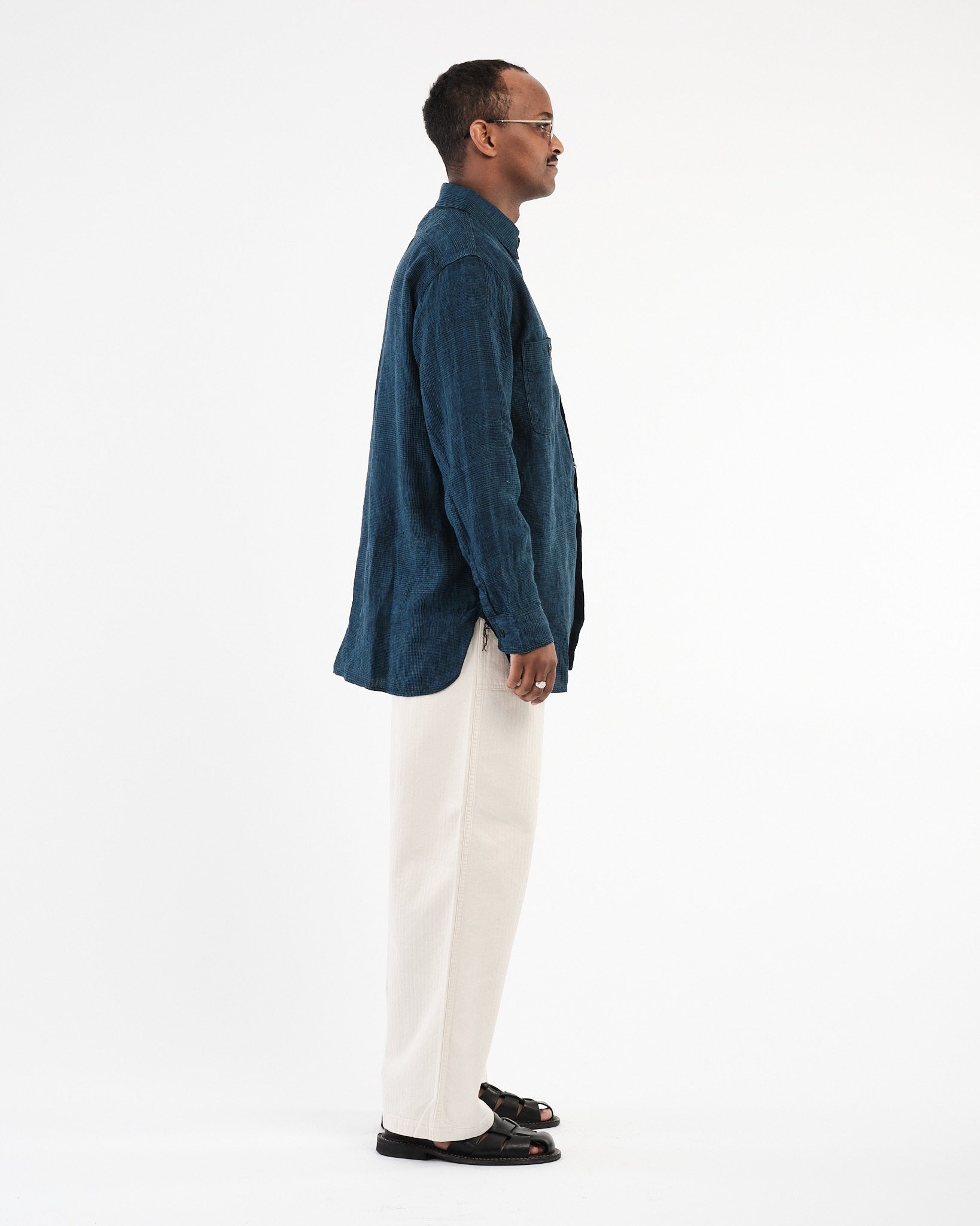 Indigo Linen Work Shirt by orSlow - Meadow