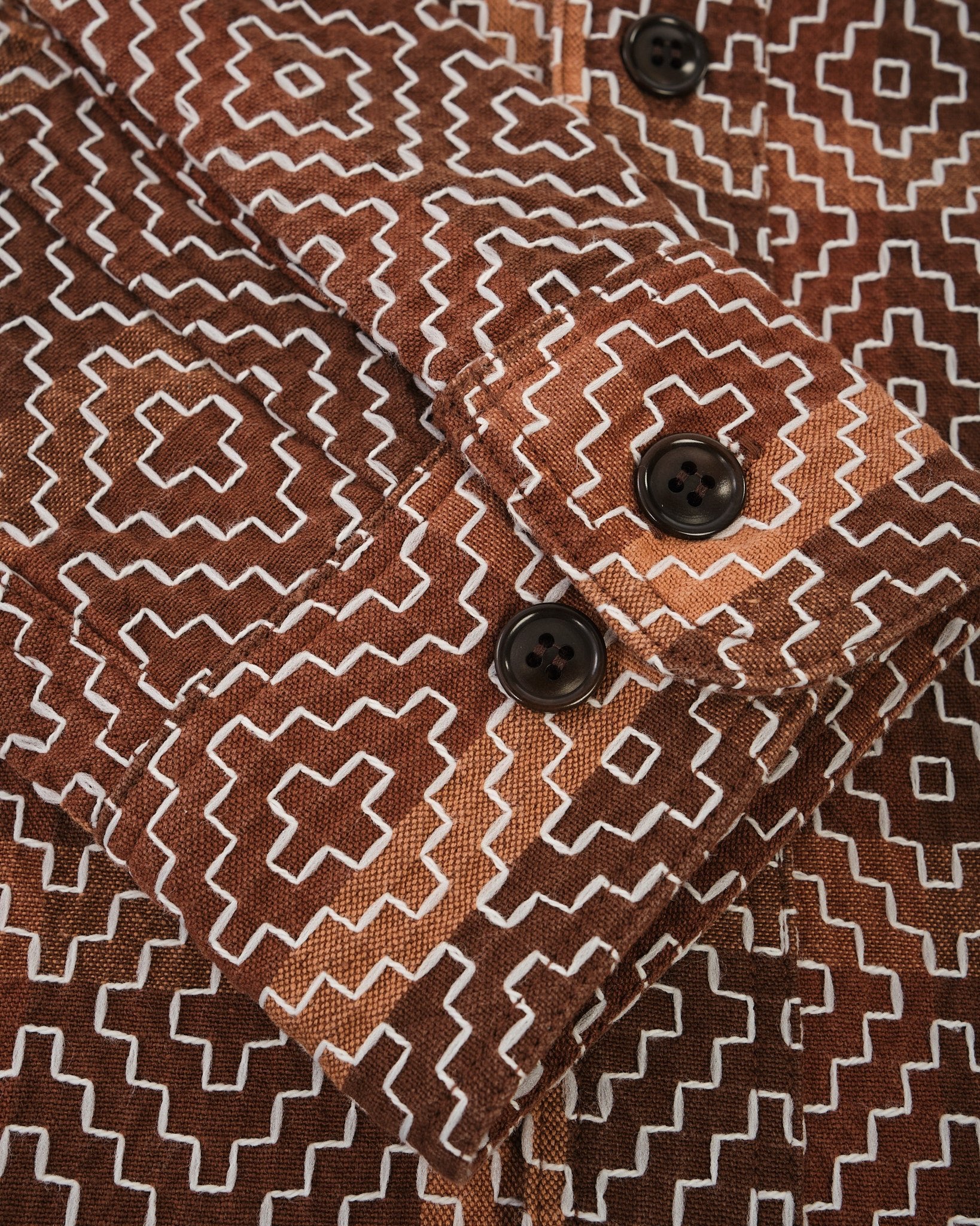 Kakishibu Noragi Sashiko Shirt by Studio D'Artisan - Meadow
